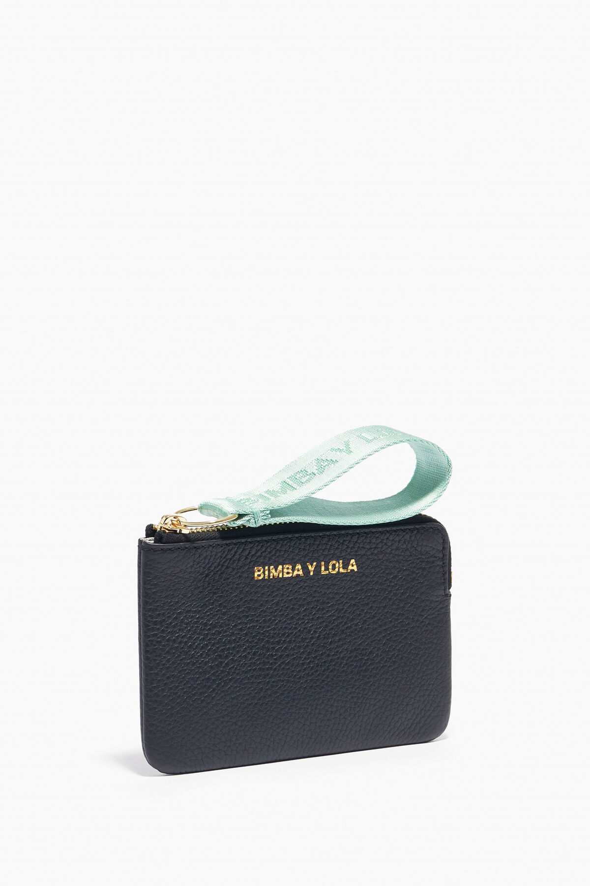 Monedero curvo piel negro