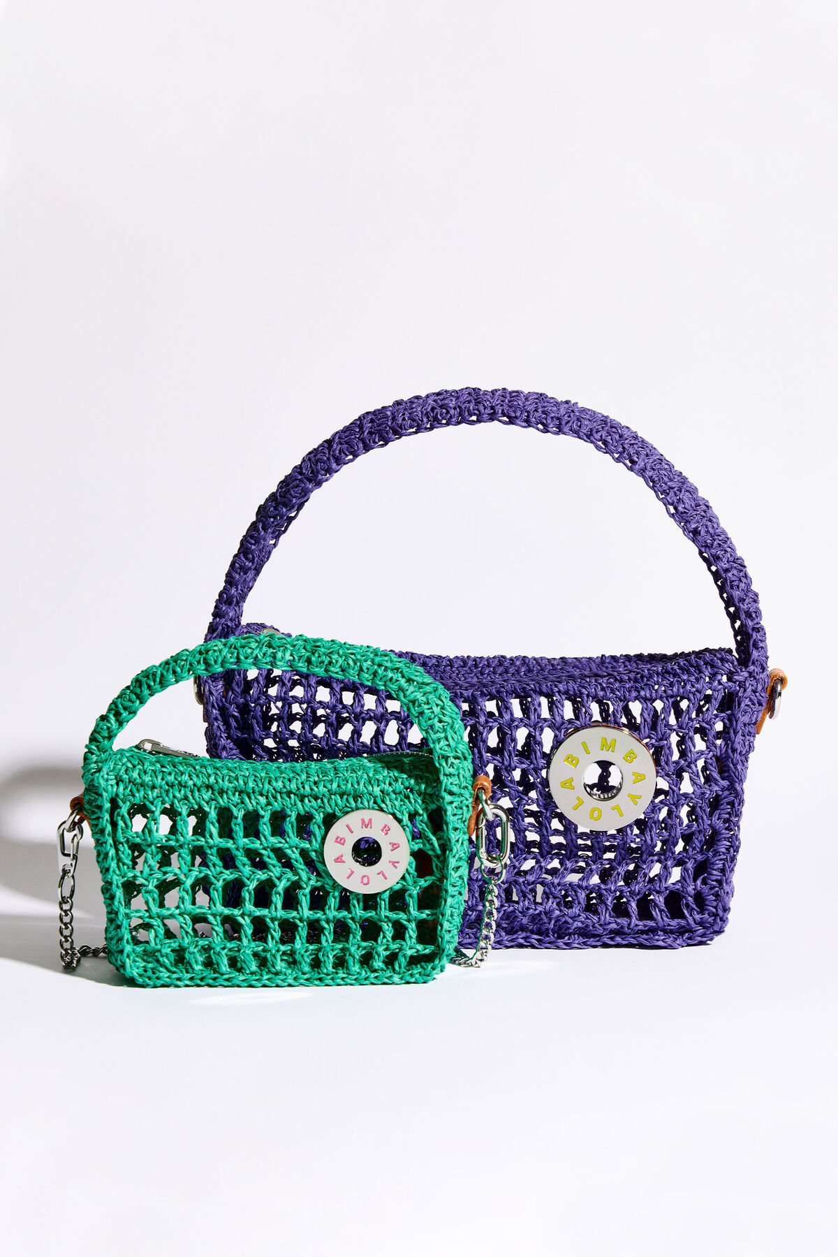 Bolso hobo S rafia púrpura