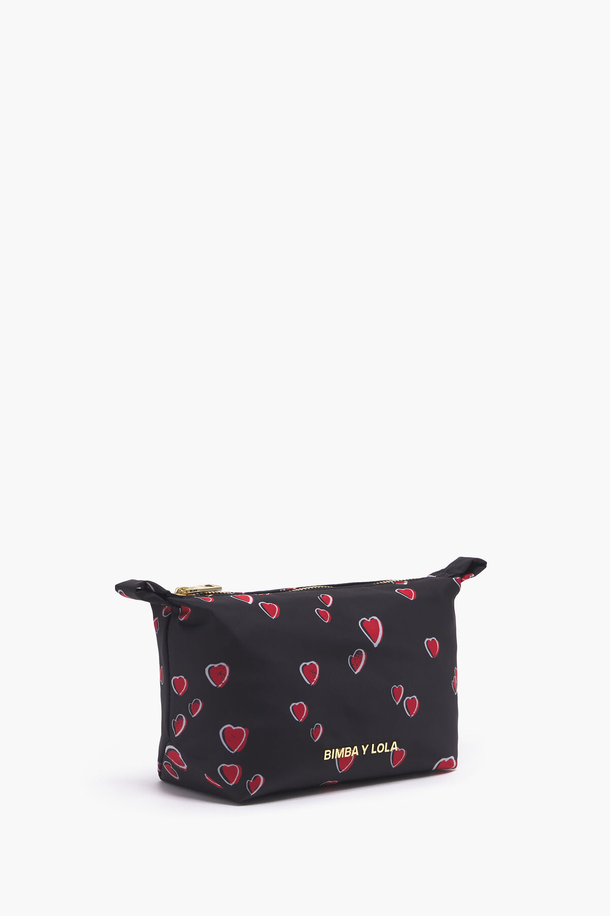 Neceser trapecio S print Small Hearts negro