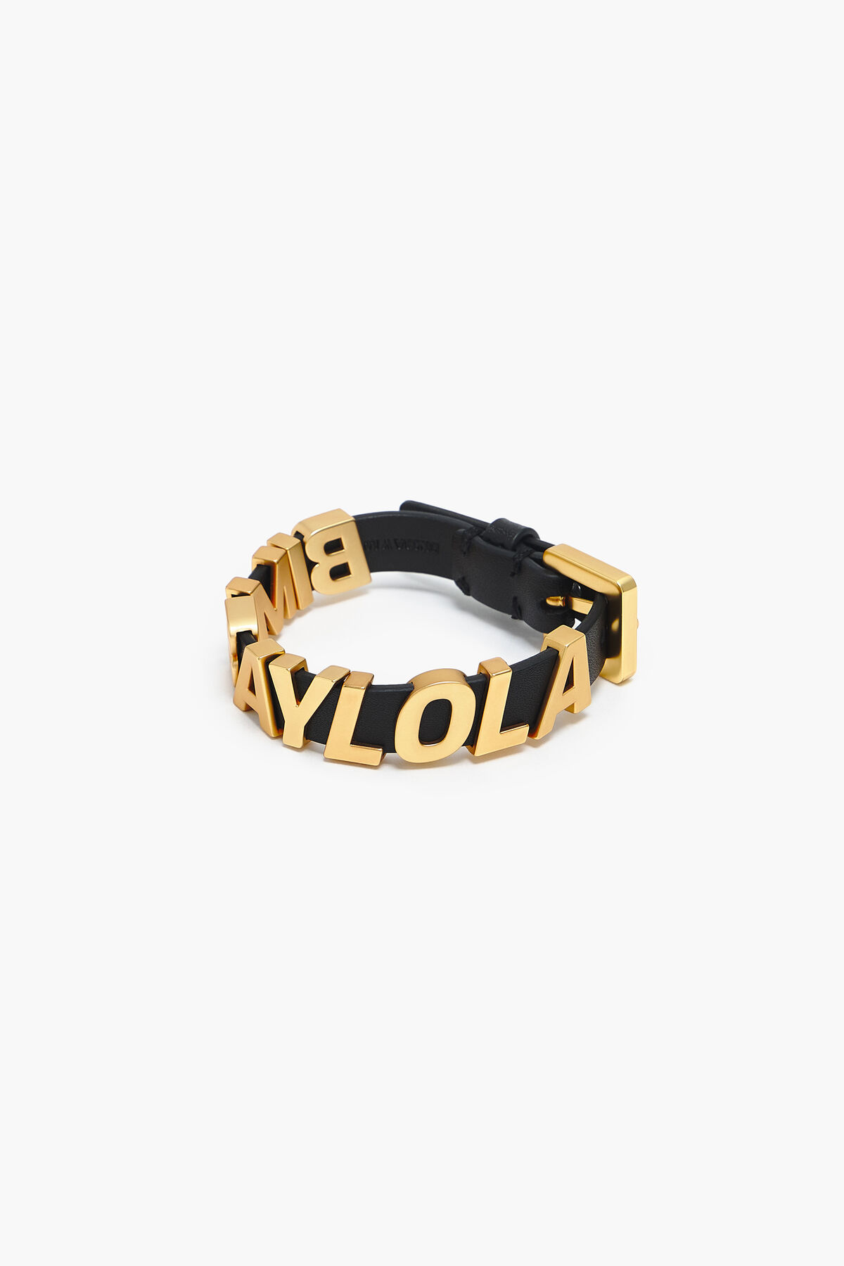Pulsera piel logo negra