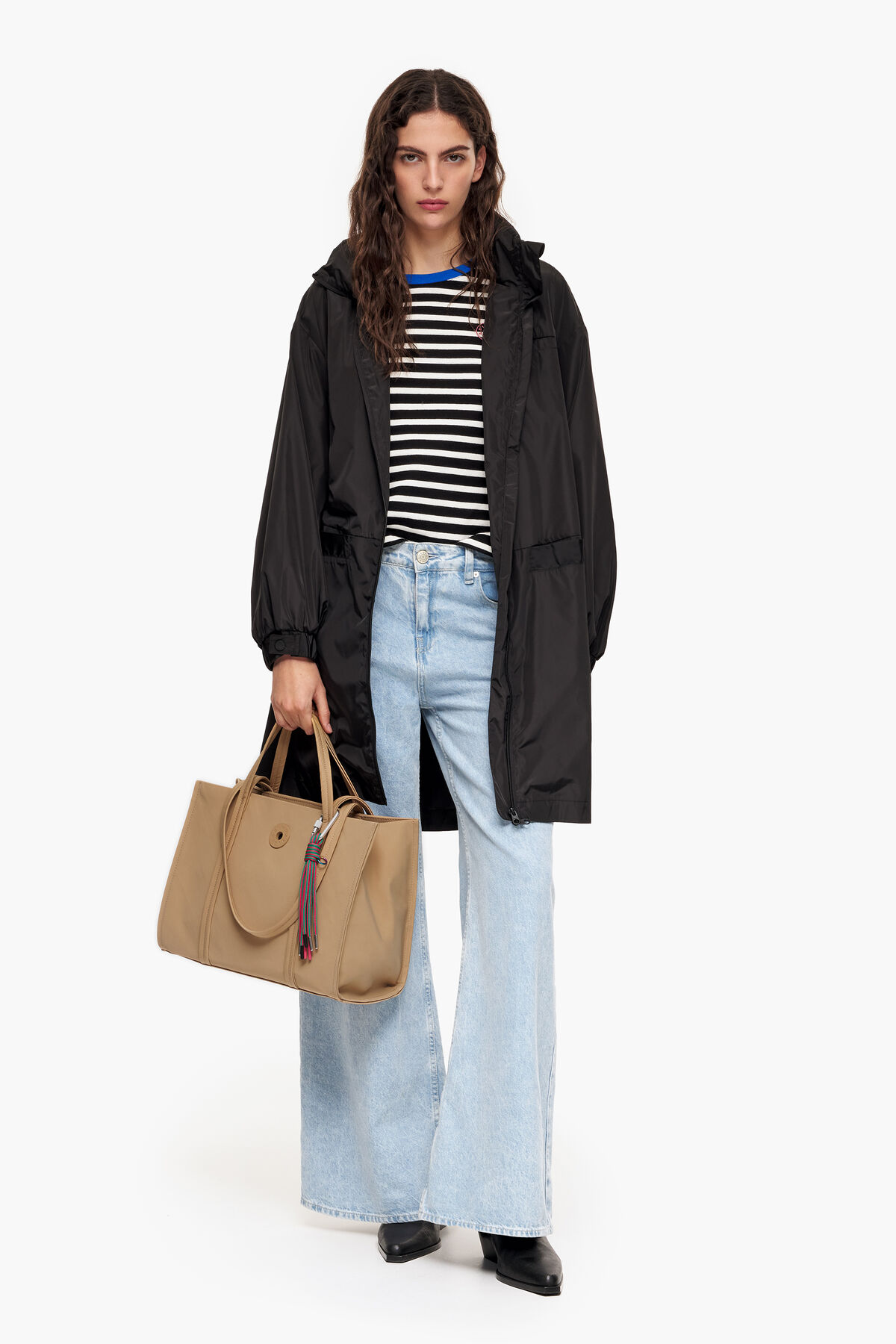 Bolso shopper M nylon tostado