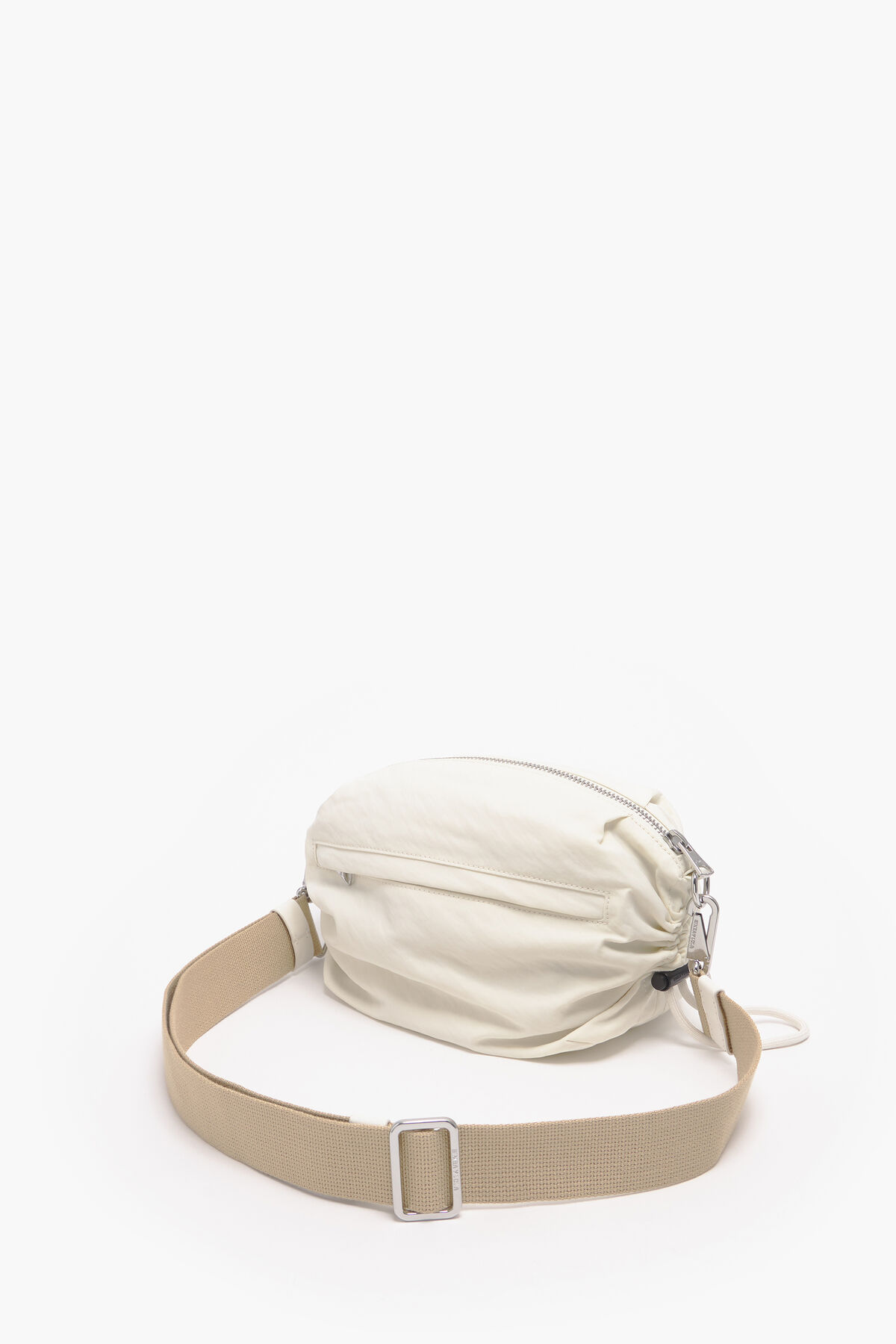 Bolso bandolera M nylon frunces piedra