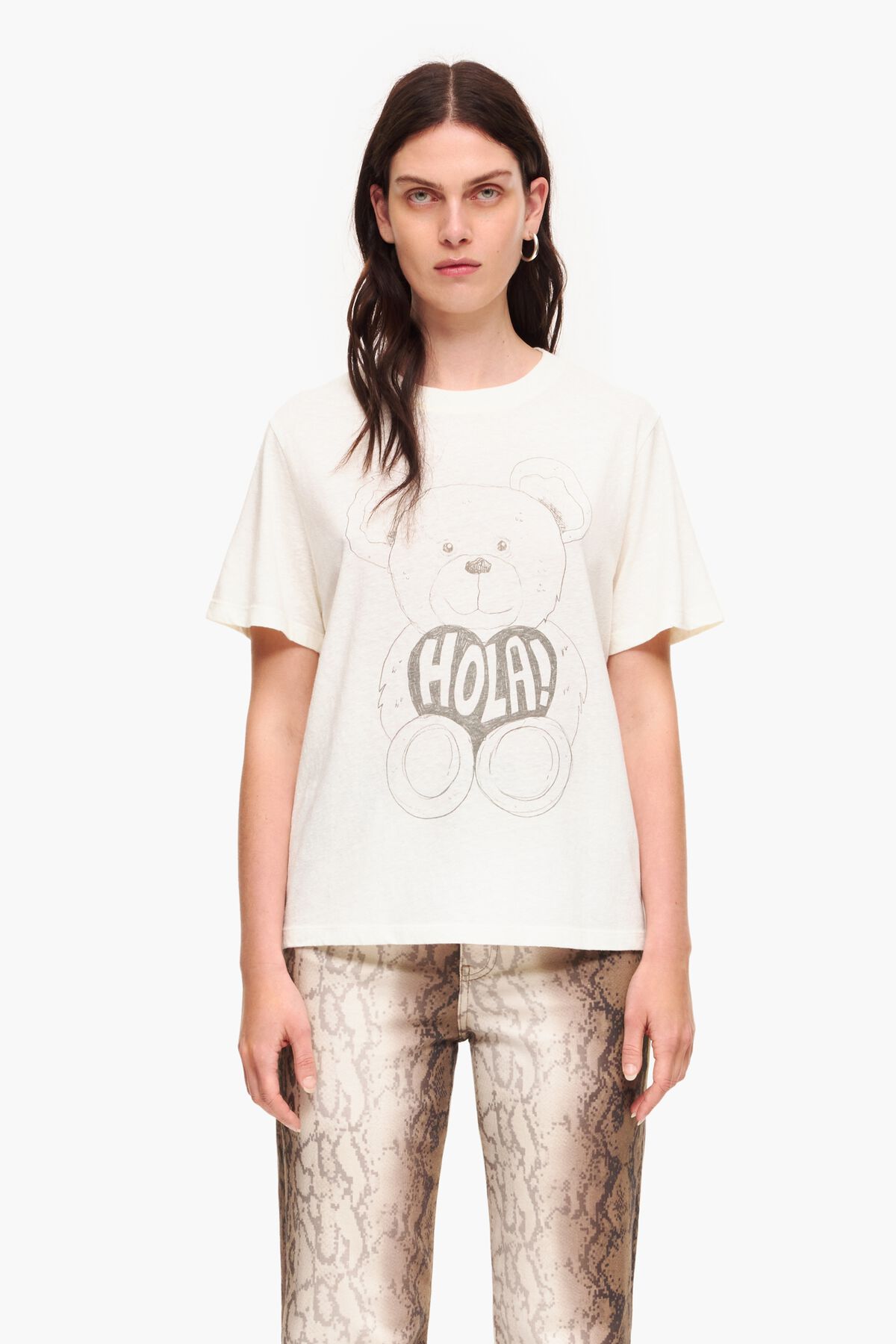 Camiseta print Oso Panda cruda
