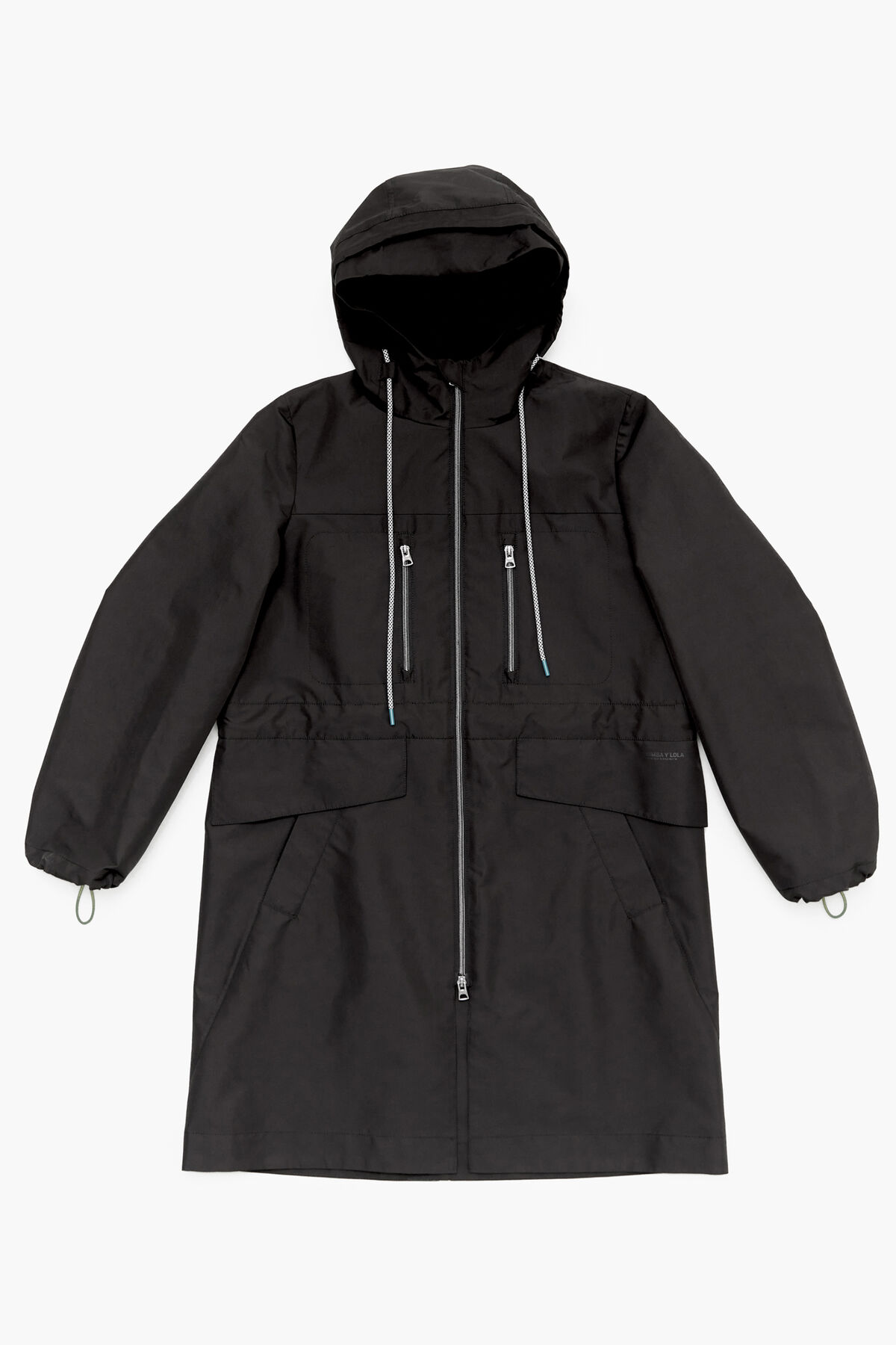 Gabardina evasé negra