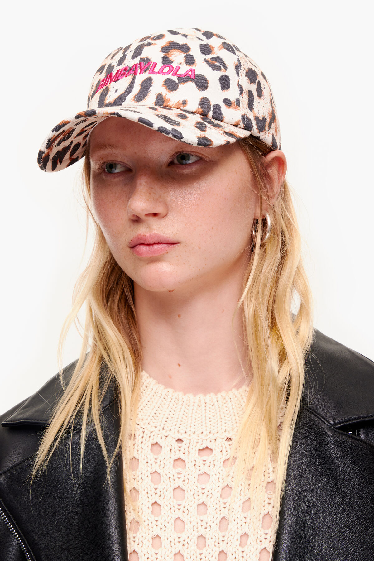 Gorra algodón leopardo natural