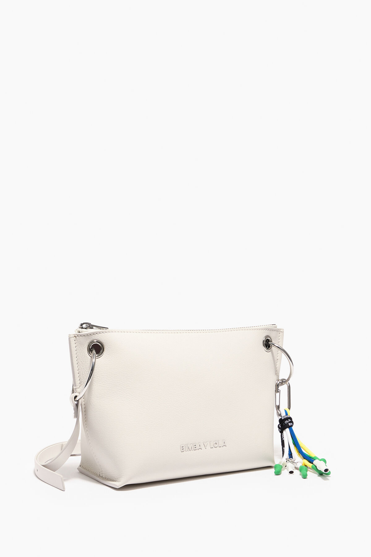 Bolso bandolera M piel blanco
