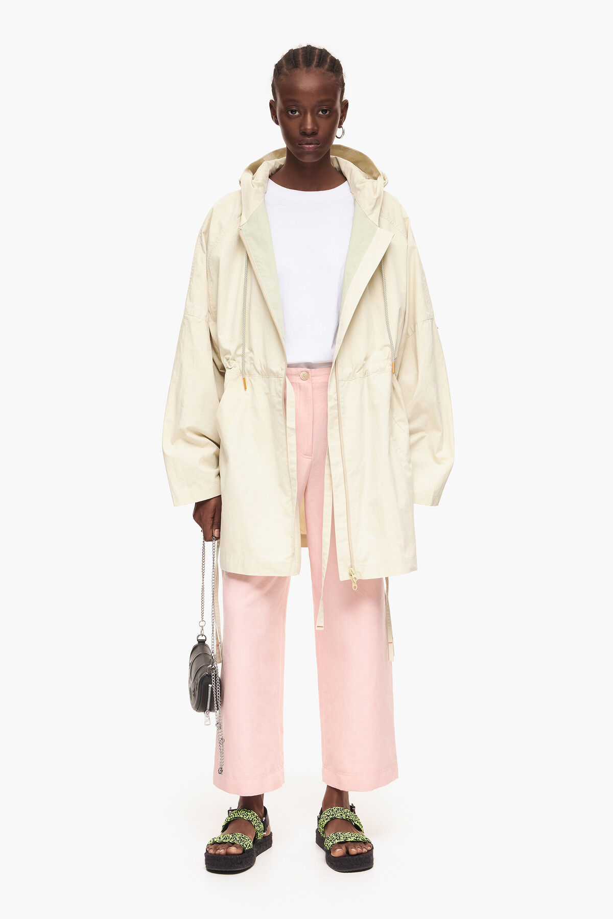 Pantalón lino rosa claro