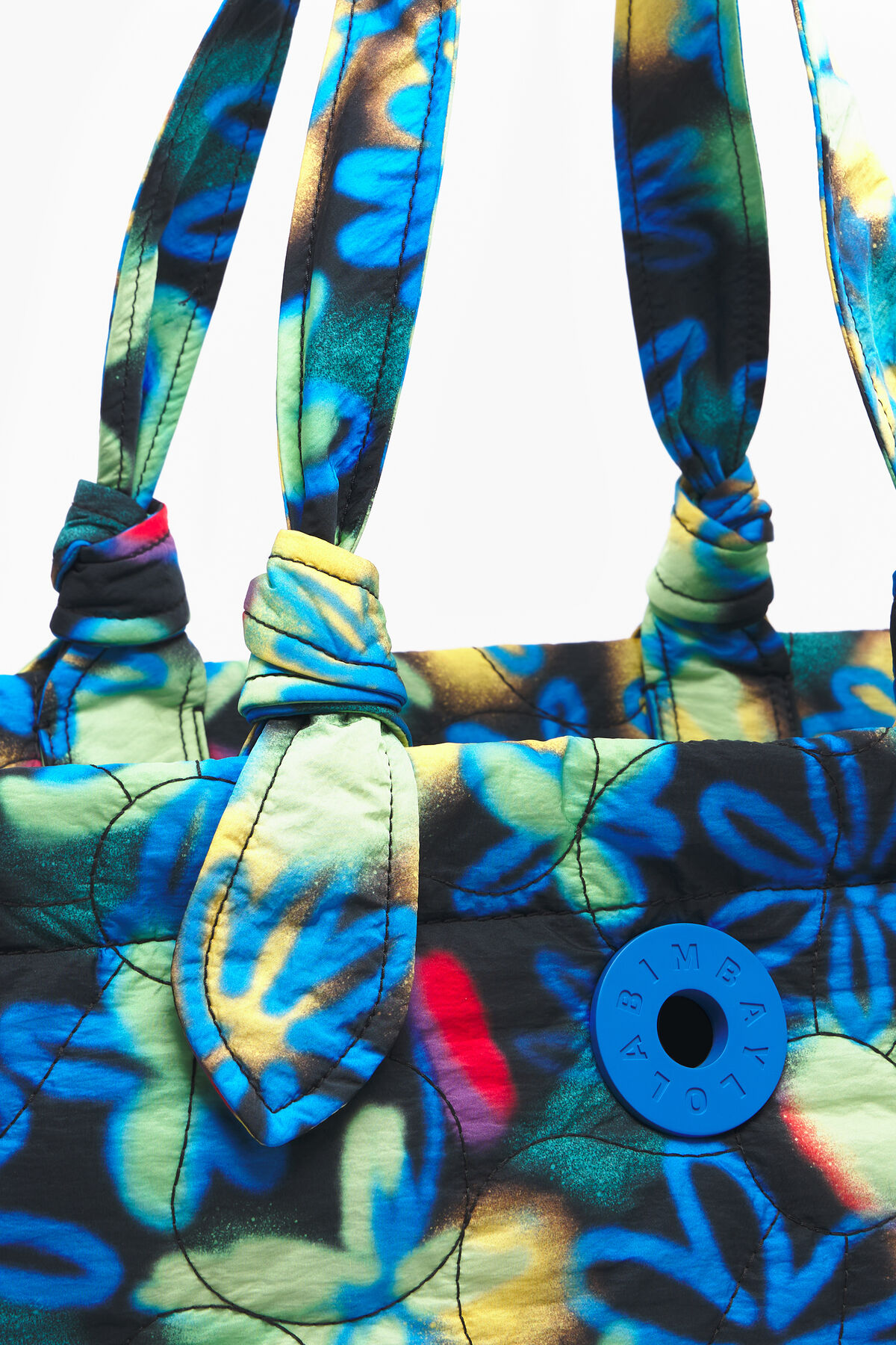Bolso shopper XL nylon Graffiti Flowers azul