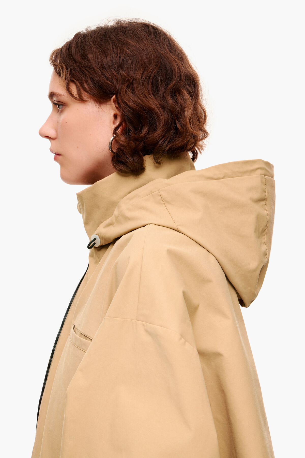 Gabardina evasé camel