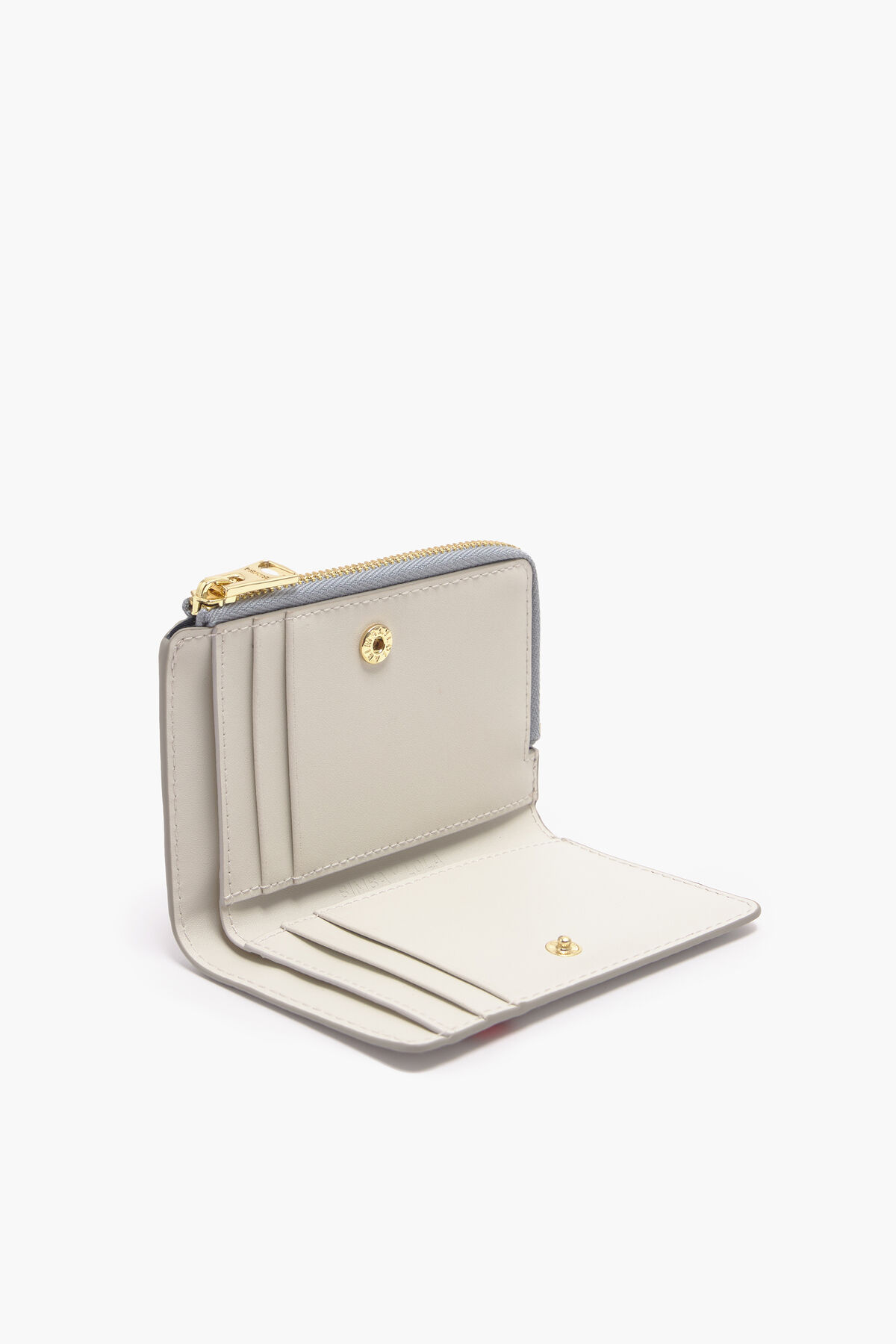 Cartera rectangular piel print Small Hearts gris