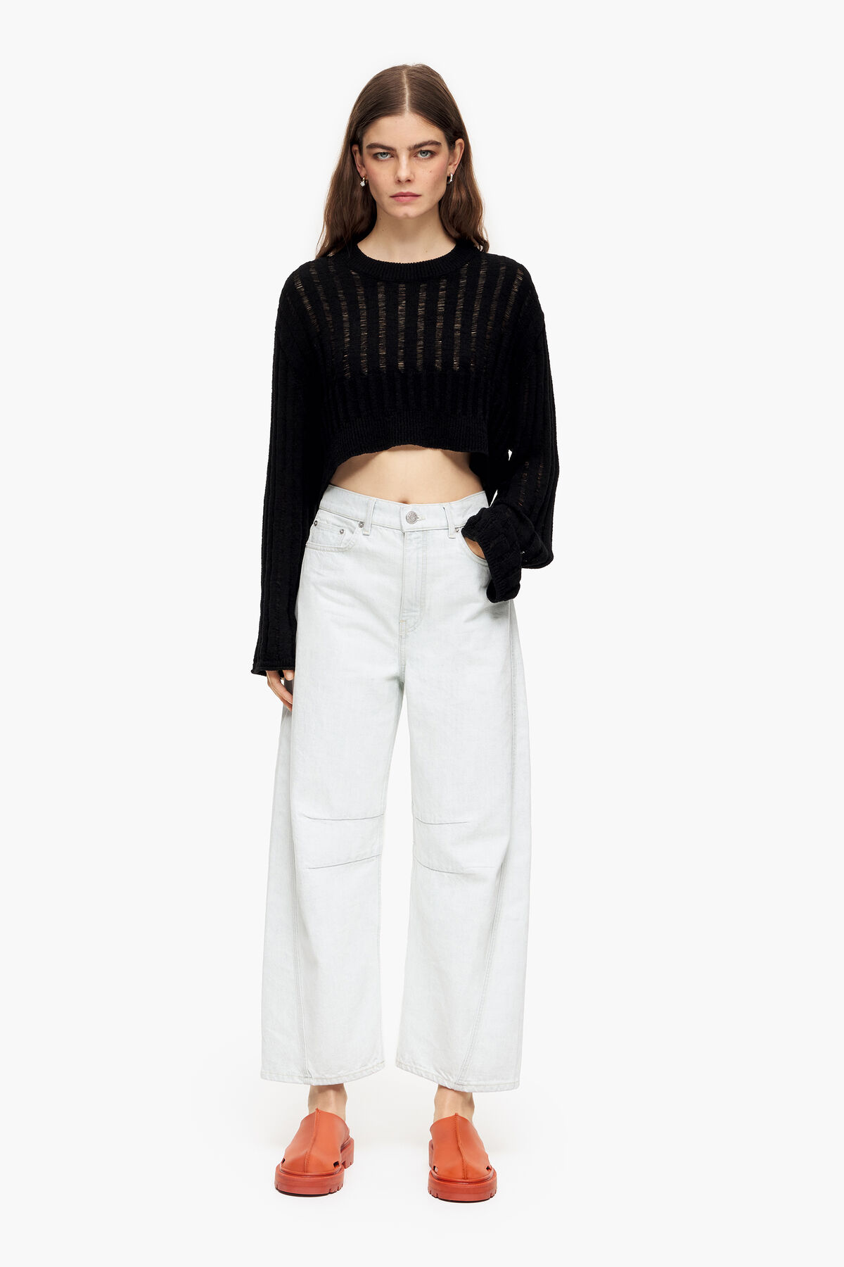 BARREL - Vaquero recto azul desteñido