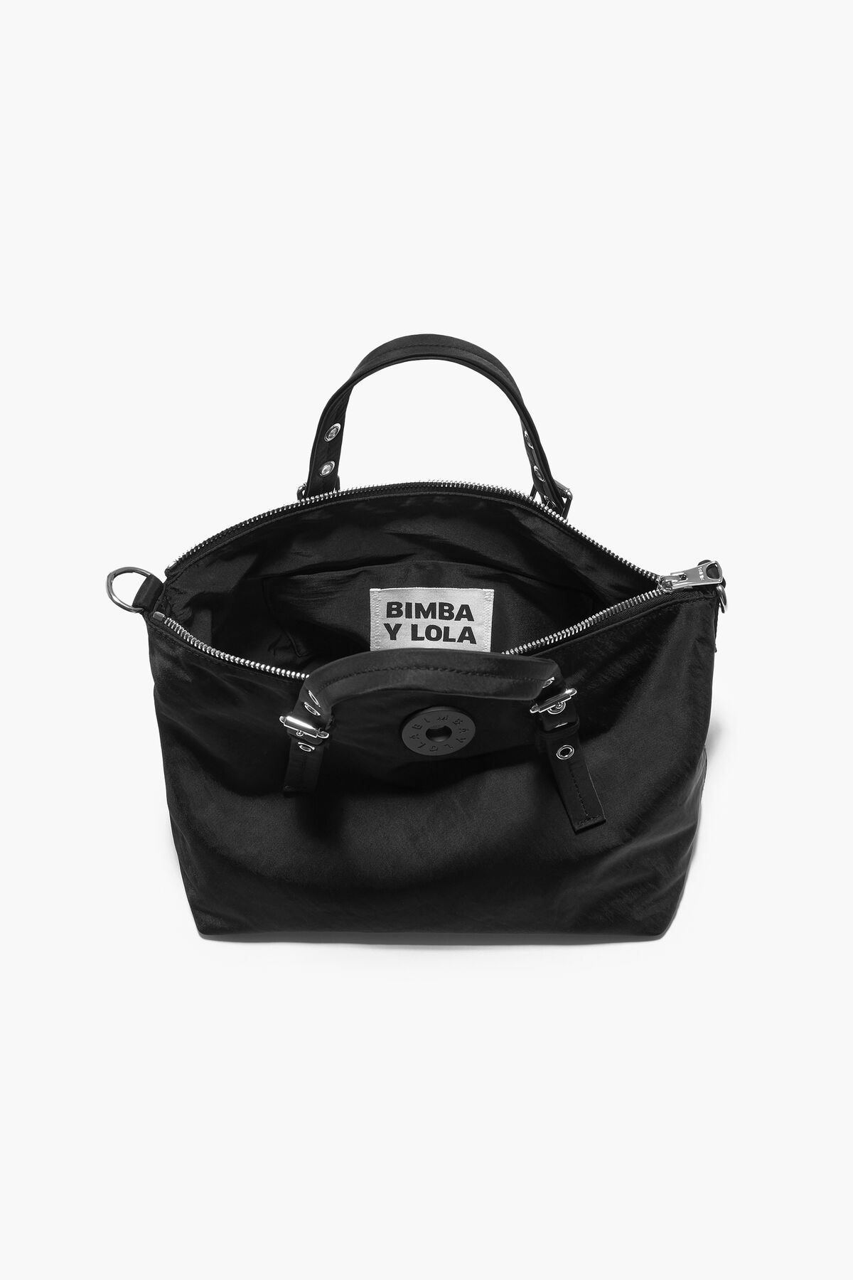 Bolso tote M nylon negro