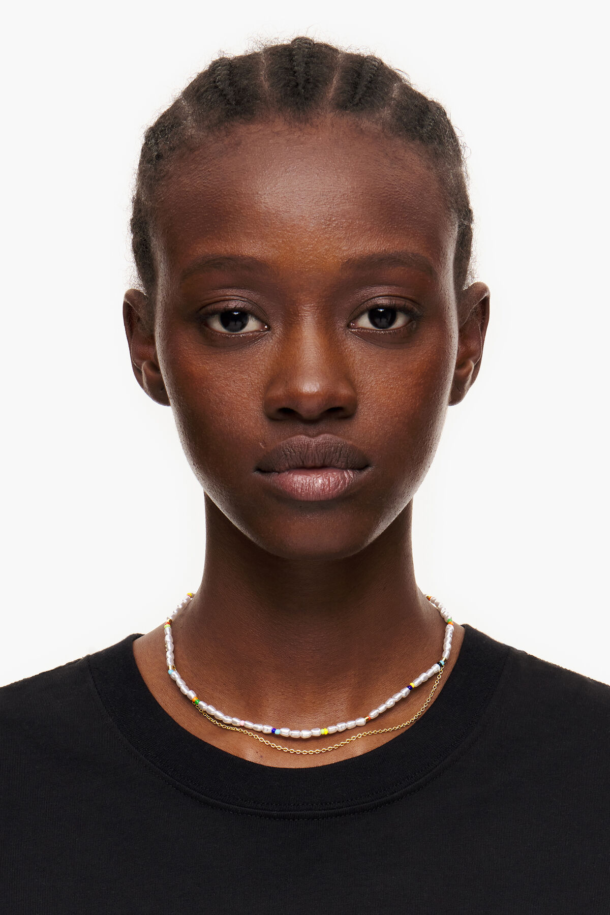 Collar perlas abalorios multicolores