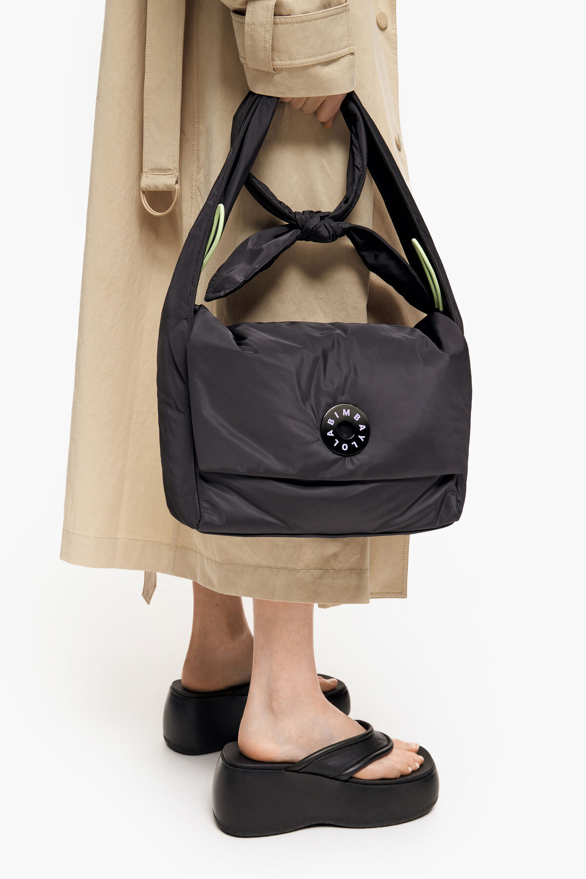 Bolso bandolera M nylon antracita