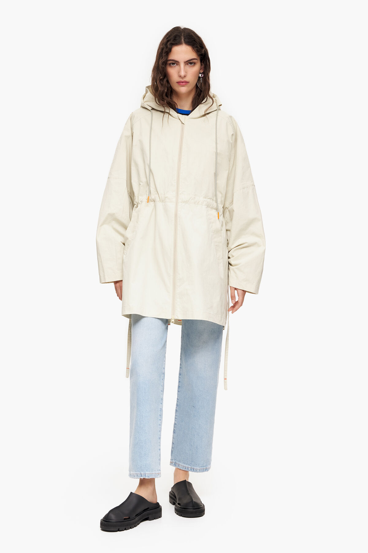 Gabardina oversize verde lavado