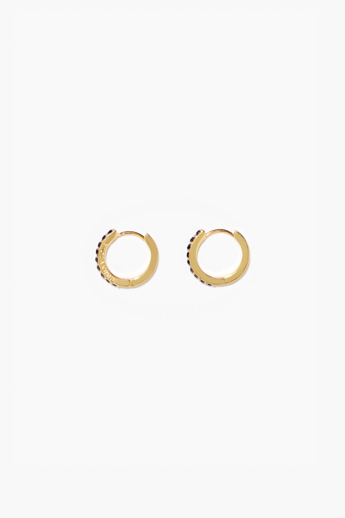 Pendientes aro midi cristales negros