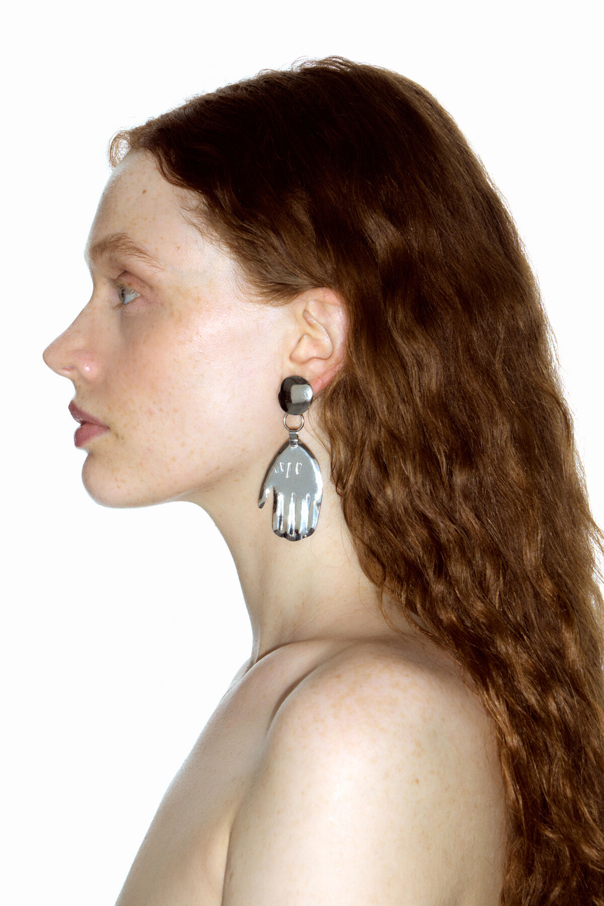 Pendientes largos delfín plateados