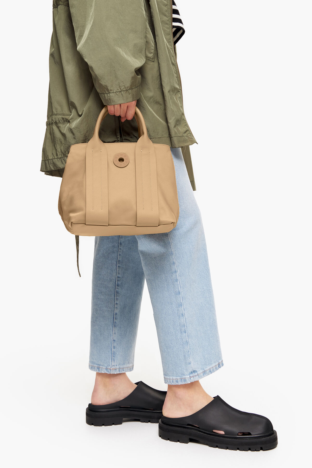 Bolso tote S nylon tostado