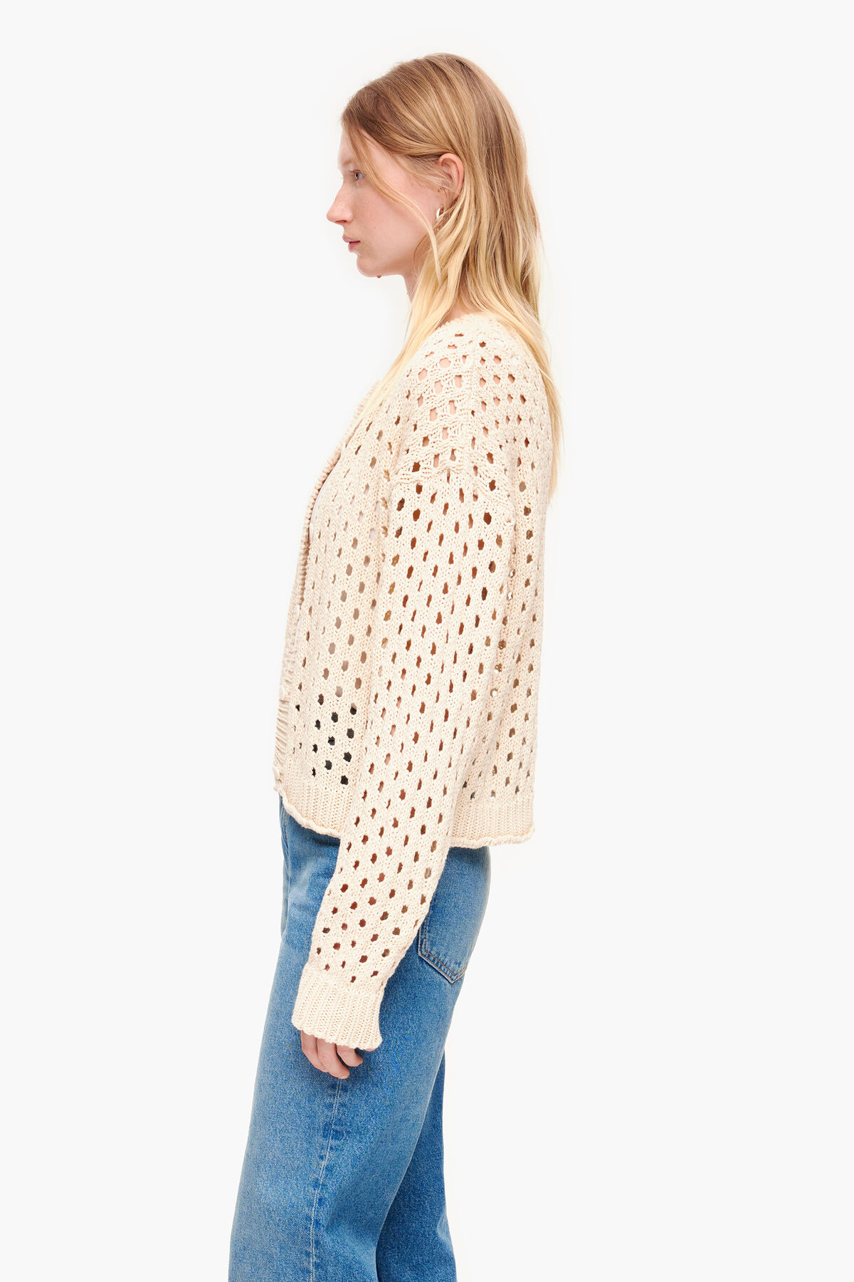 Cárdigan boxy punto negro