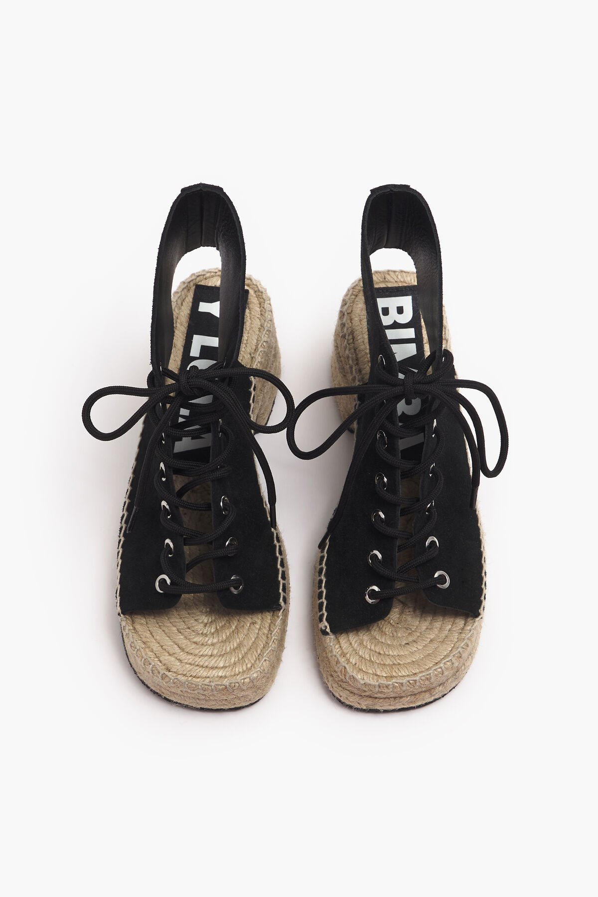 Sandalia tacón serraje negro