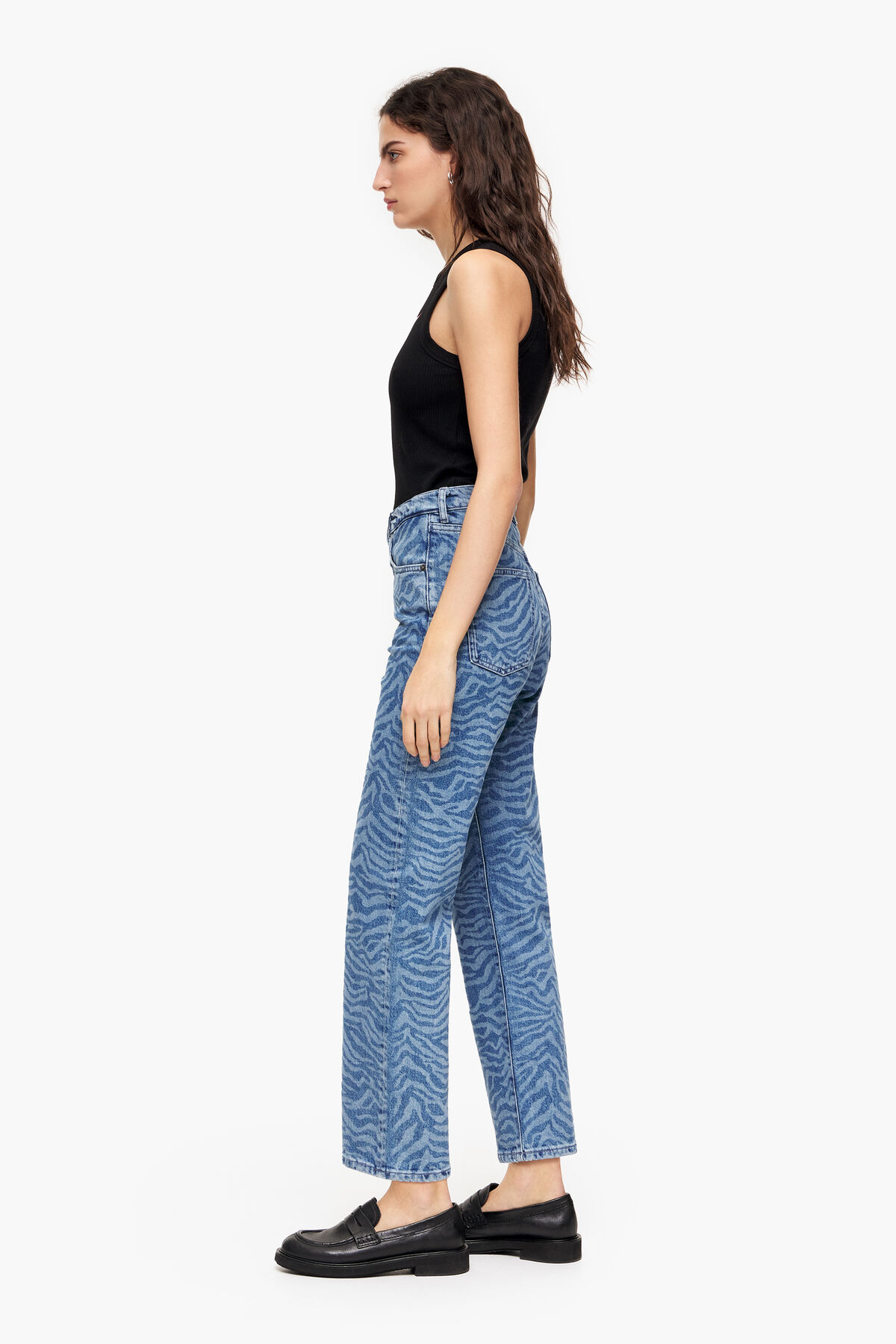 STRAIGHT CROPPED - Vaquero recto Tiger azul