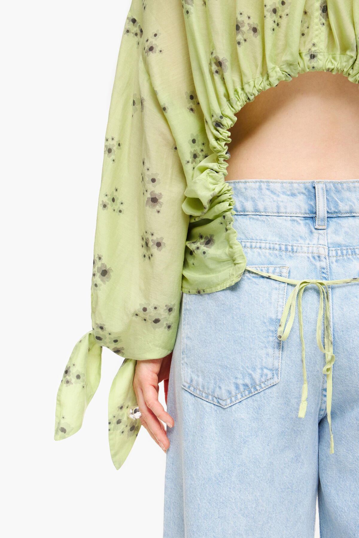 Camisa print Acrylic Flowers verde