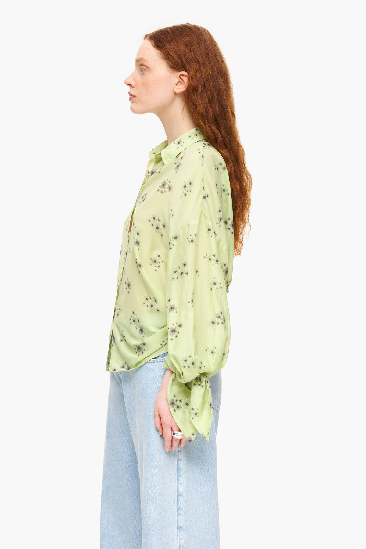 Camisa print Acrylic Flowers verde