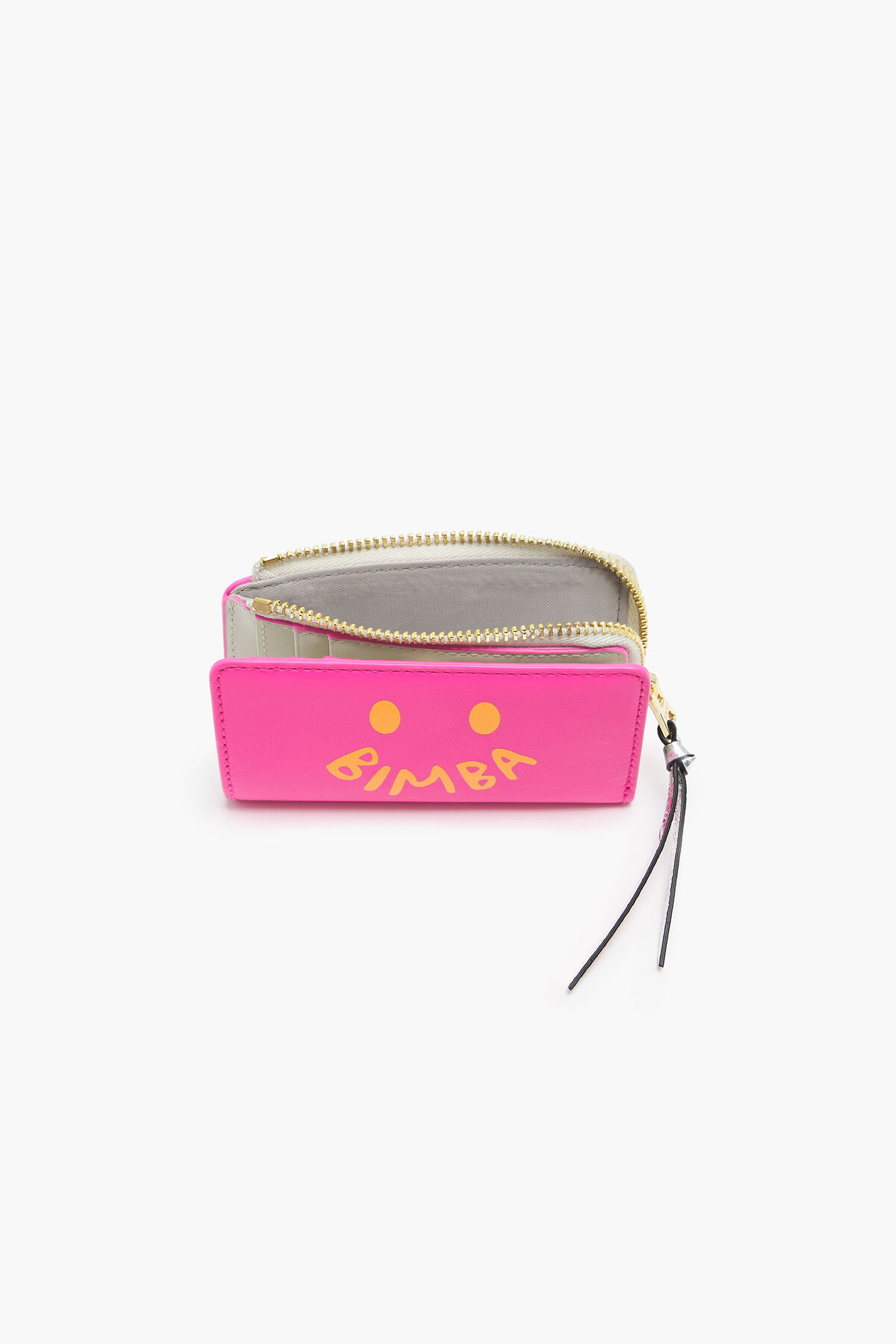 Cartera rectangular piel rosa neón
