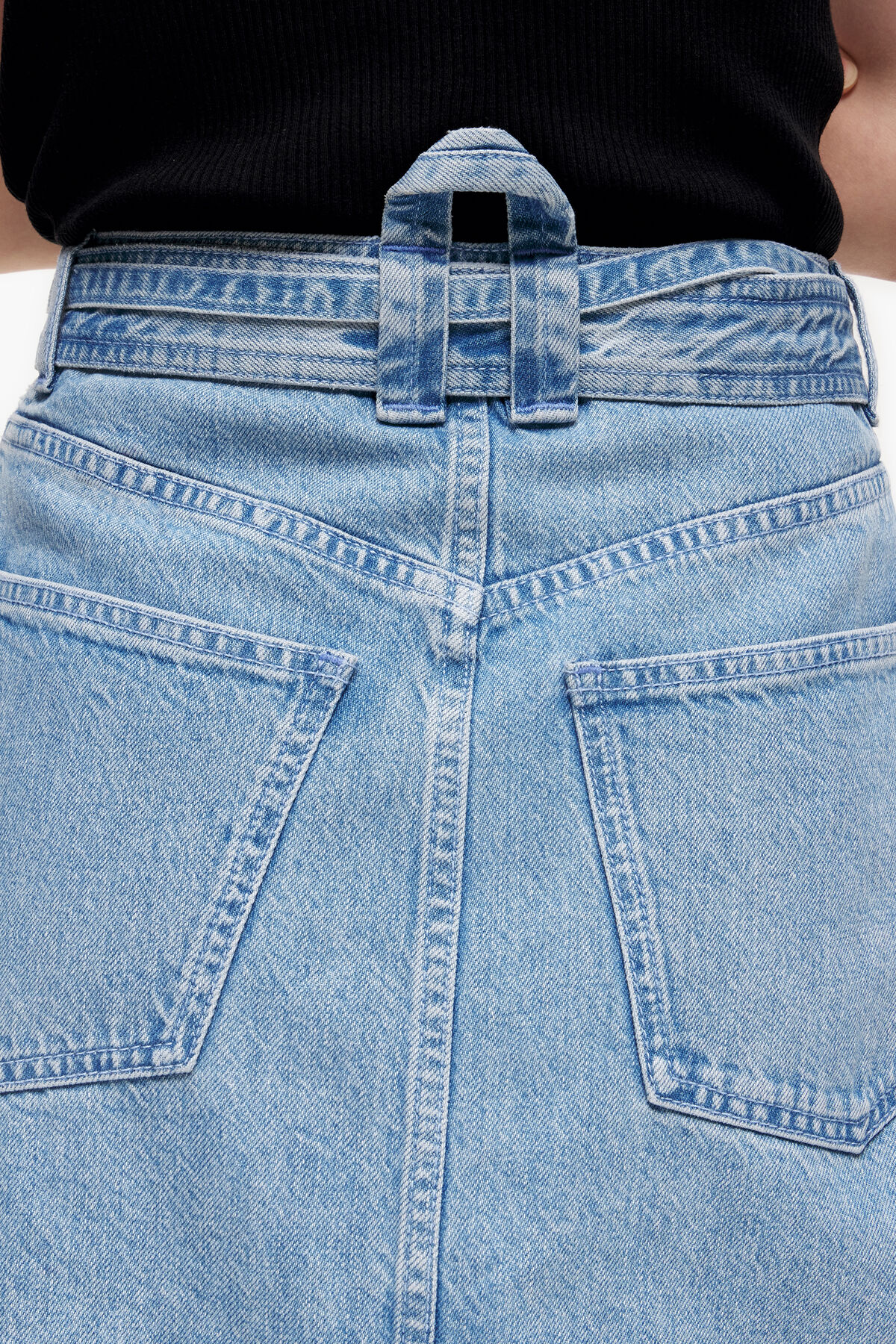 Falda pareo denim midi azul