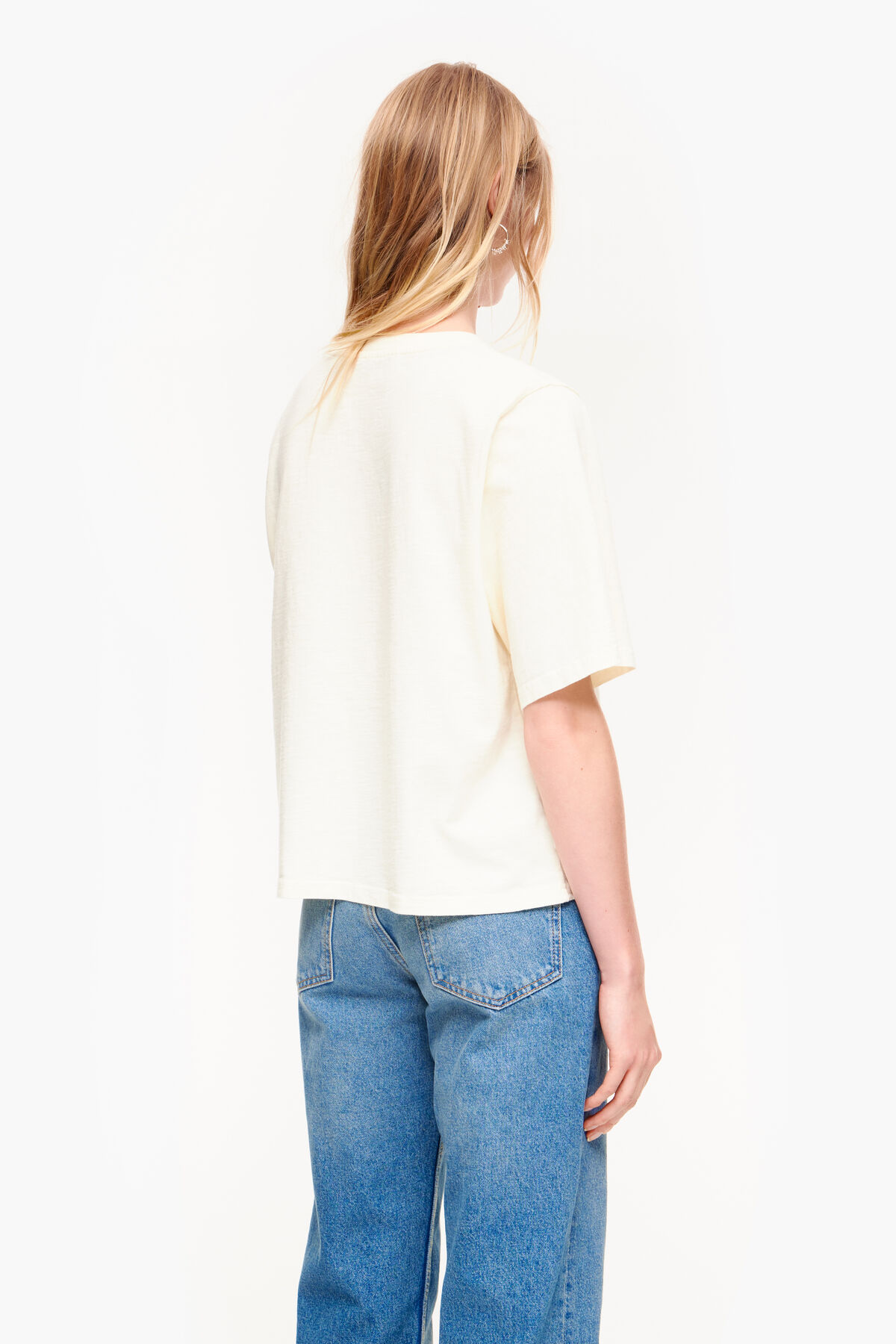 Camiseta algodón logo Bimba flor vainilla