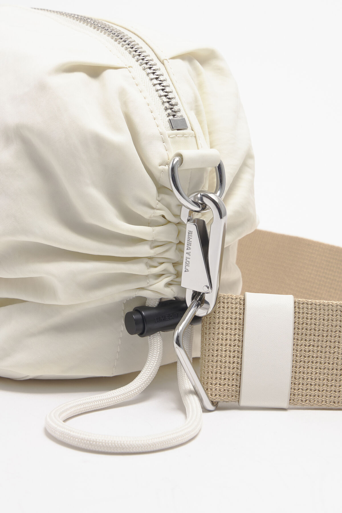 Bolso bandolera M nylon frunces piedra