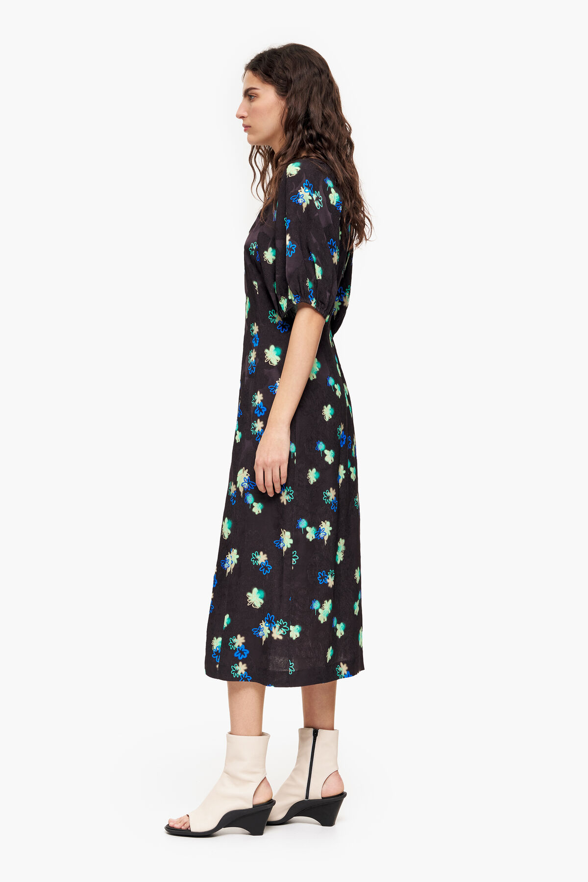 Vestido fluido print Spray Flowers