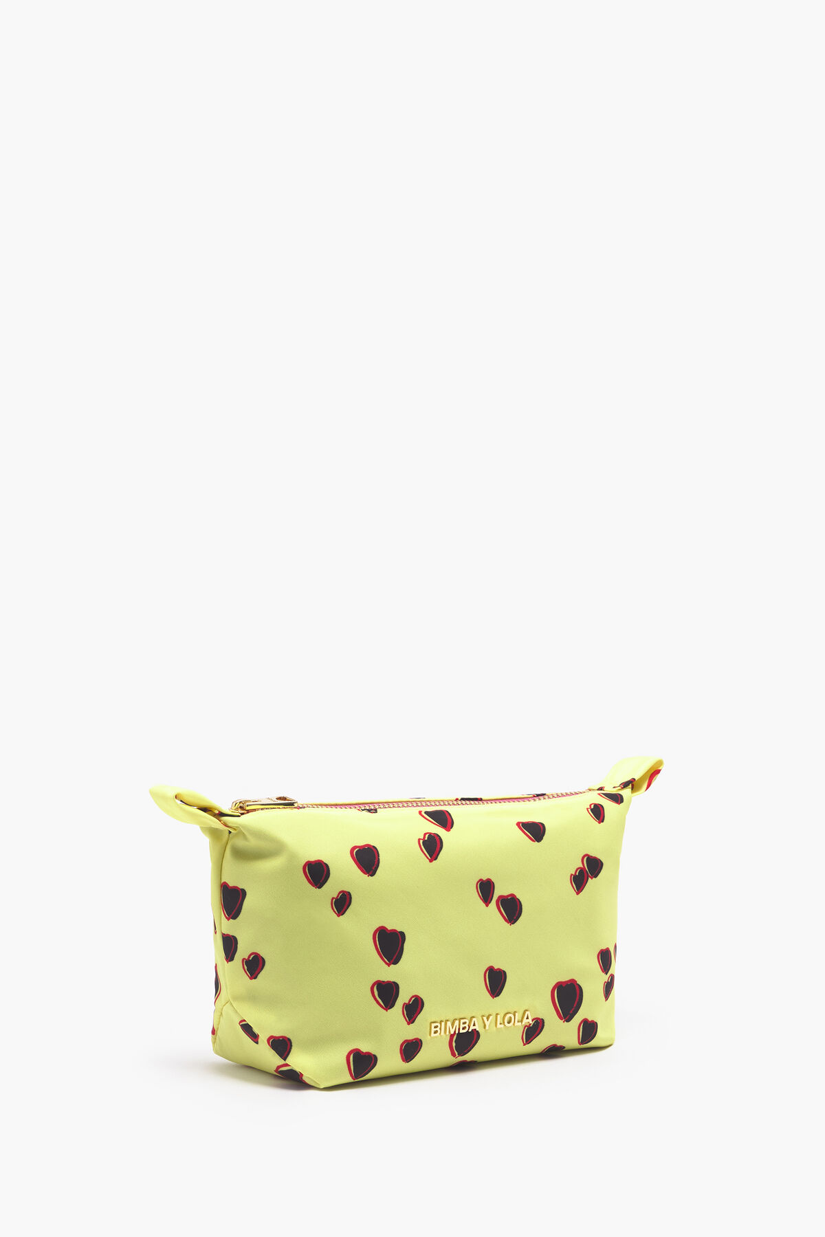 Neceser trapecio S print Small Hearts amarillo