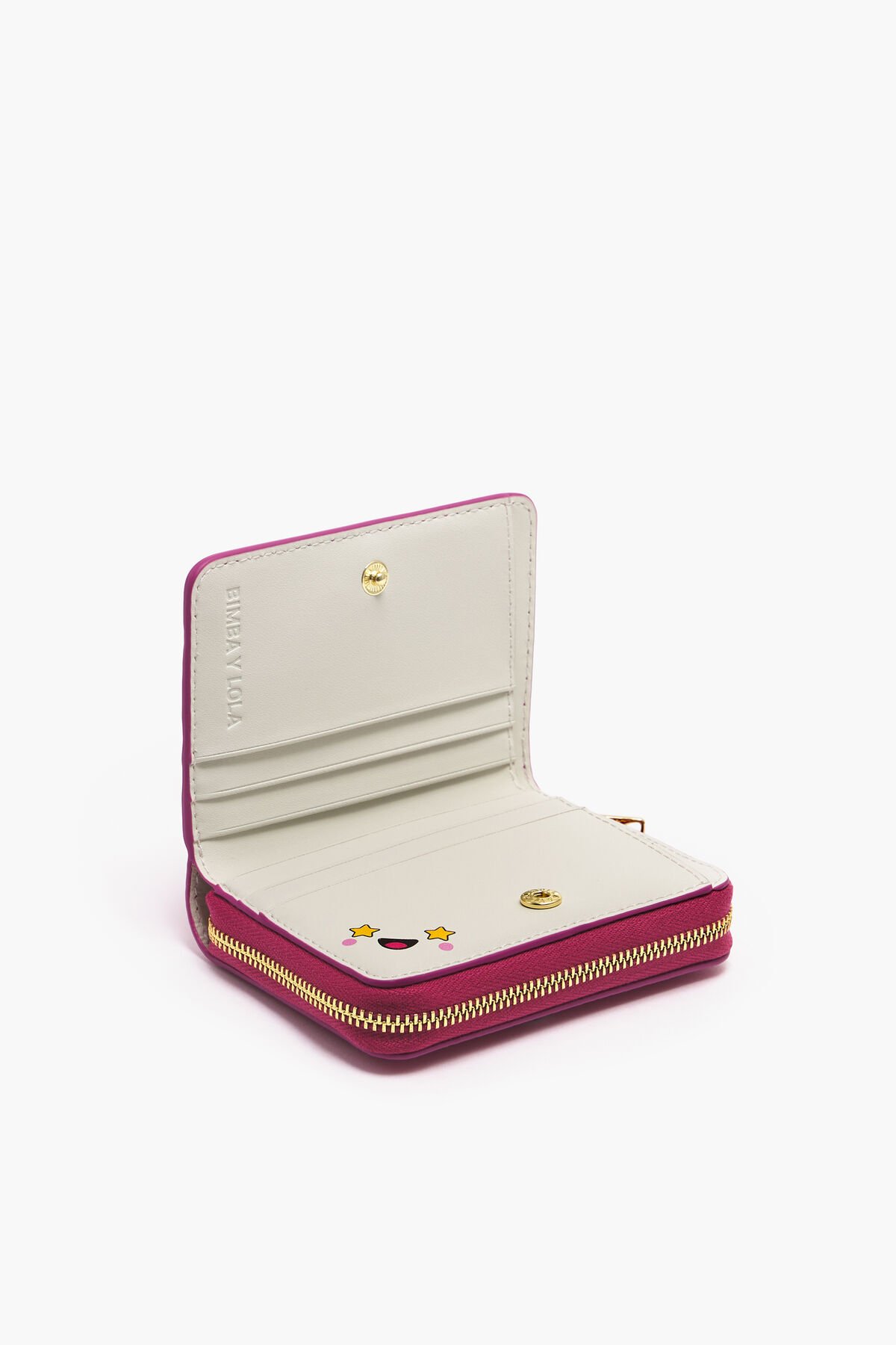 Cartera solapa piel fucsia