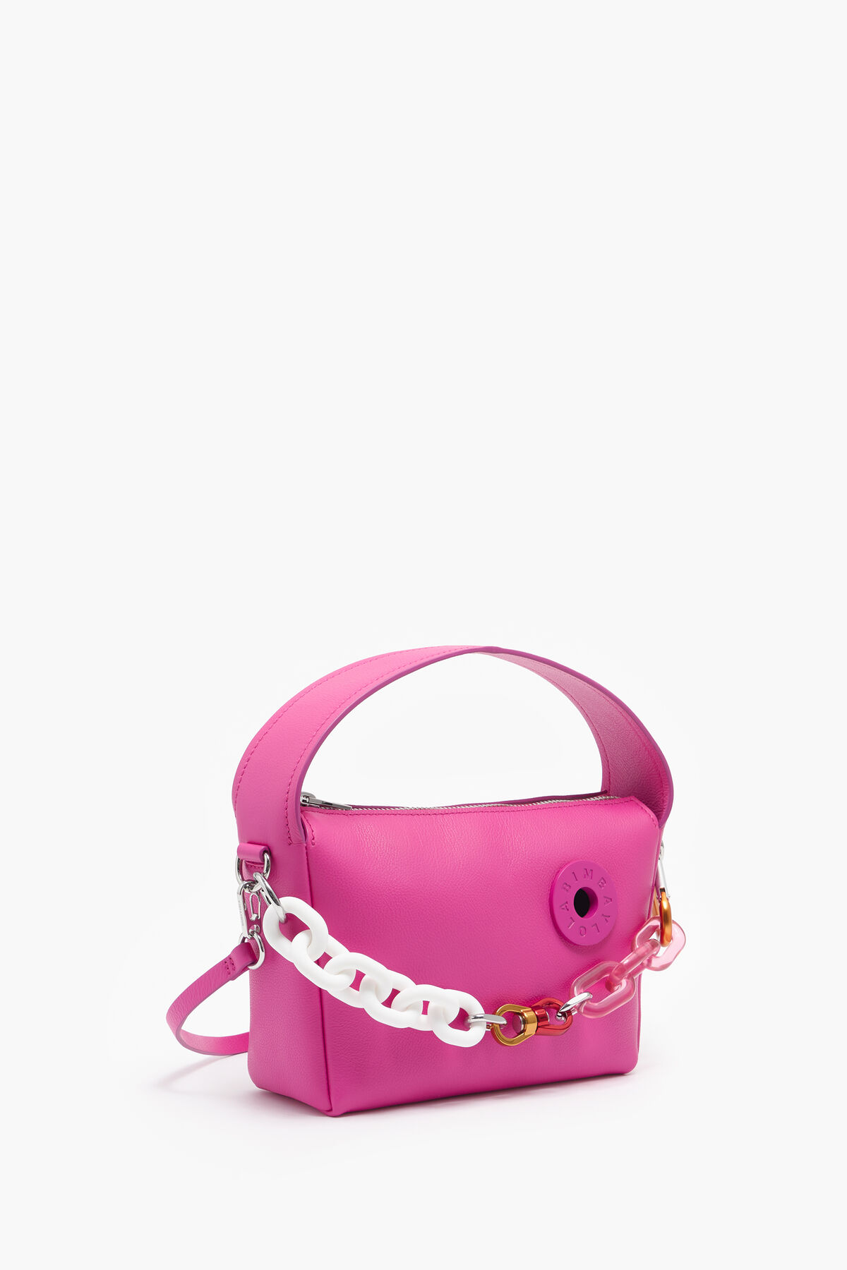 Bolso hobo M piel fucsia