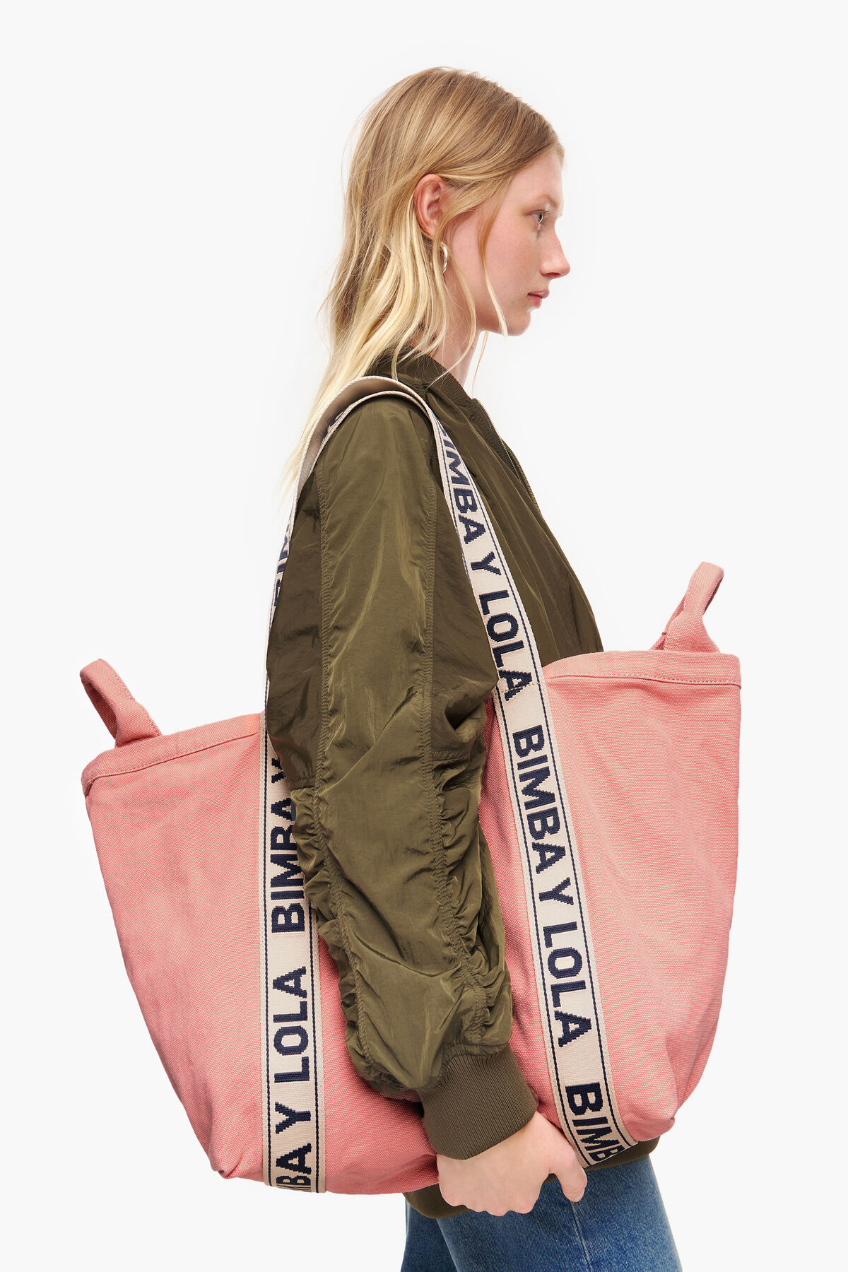 Bolsa shopper XL canvas rosa