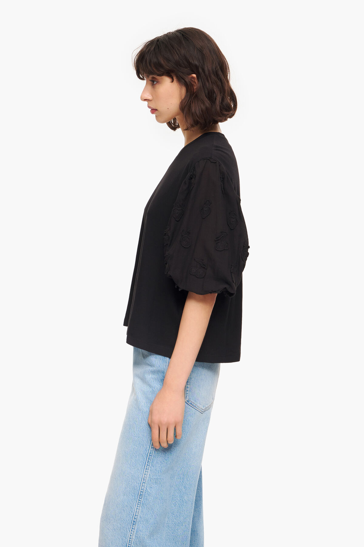 Camiseta doble tejido negra