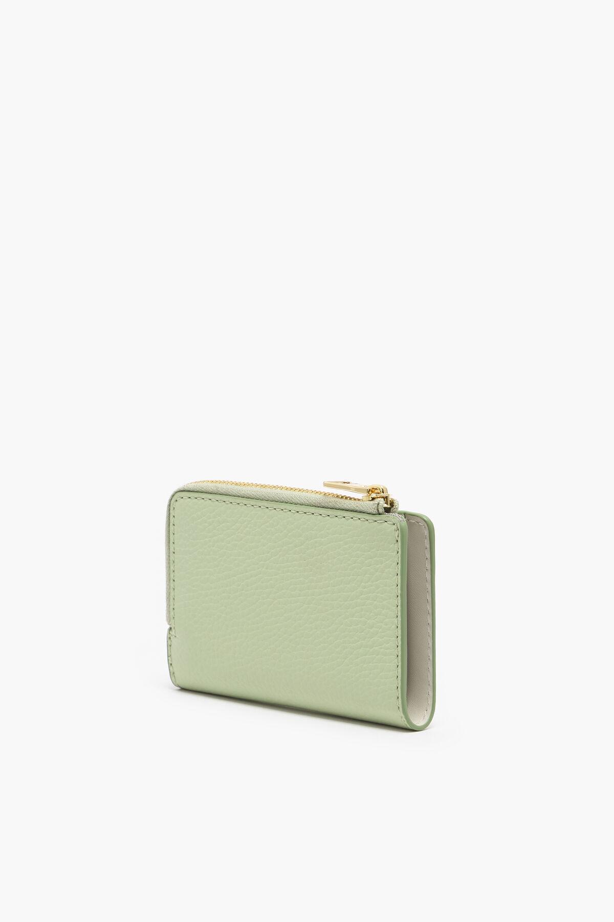 Cartera rectangular piel verde pastel