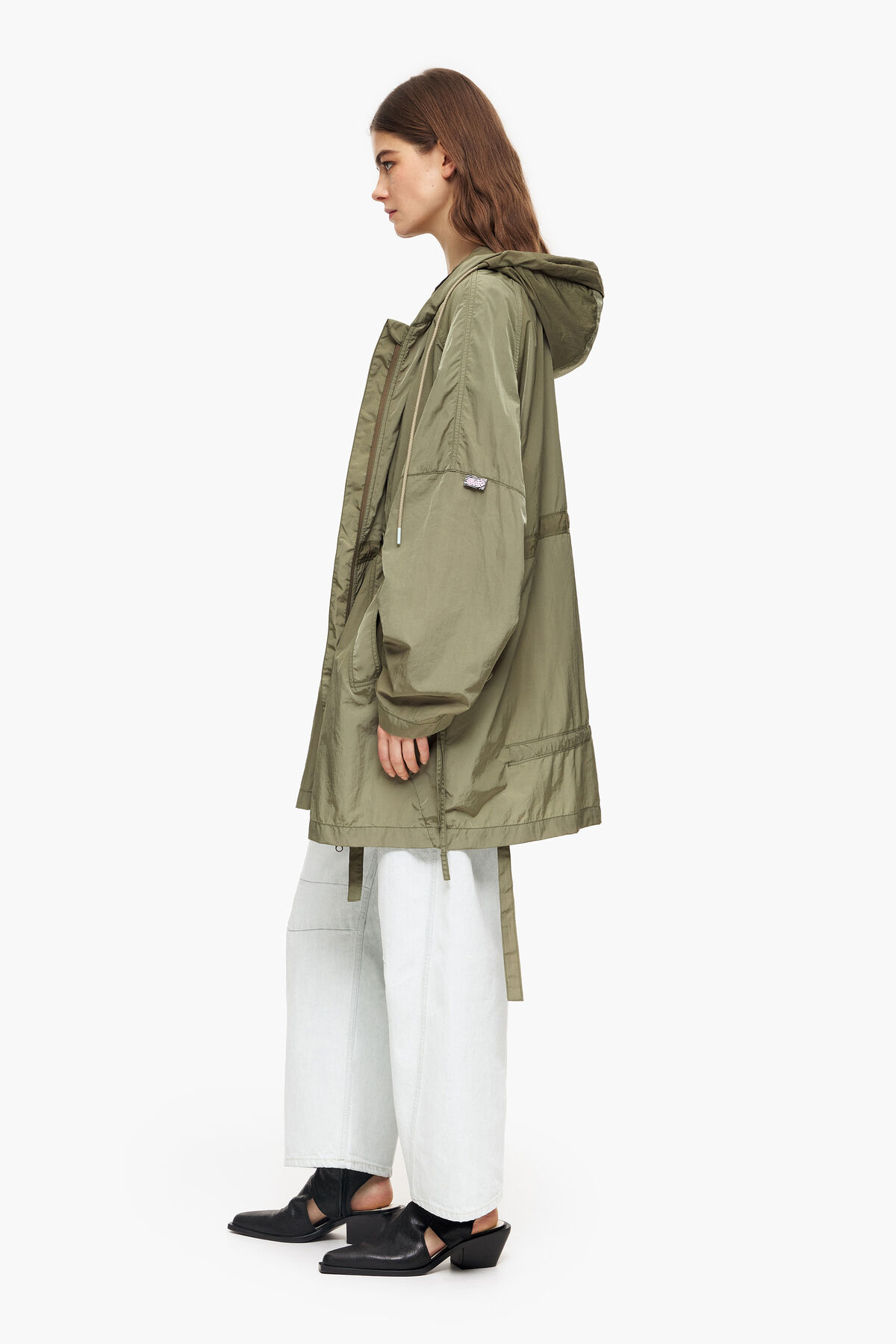 Gabardina oversize caqui