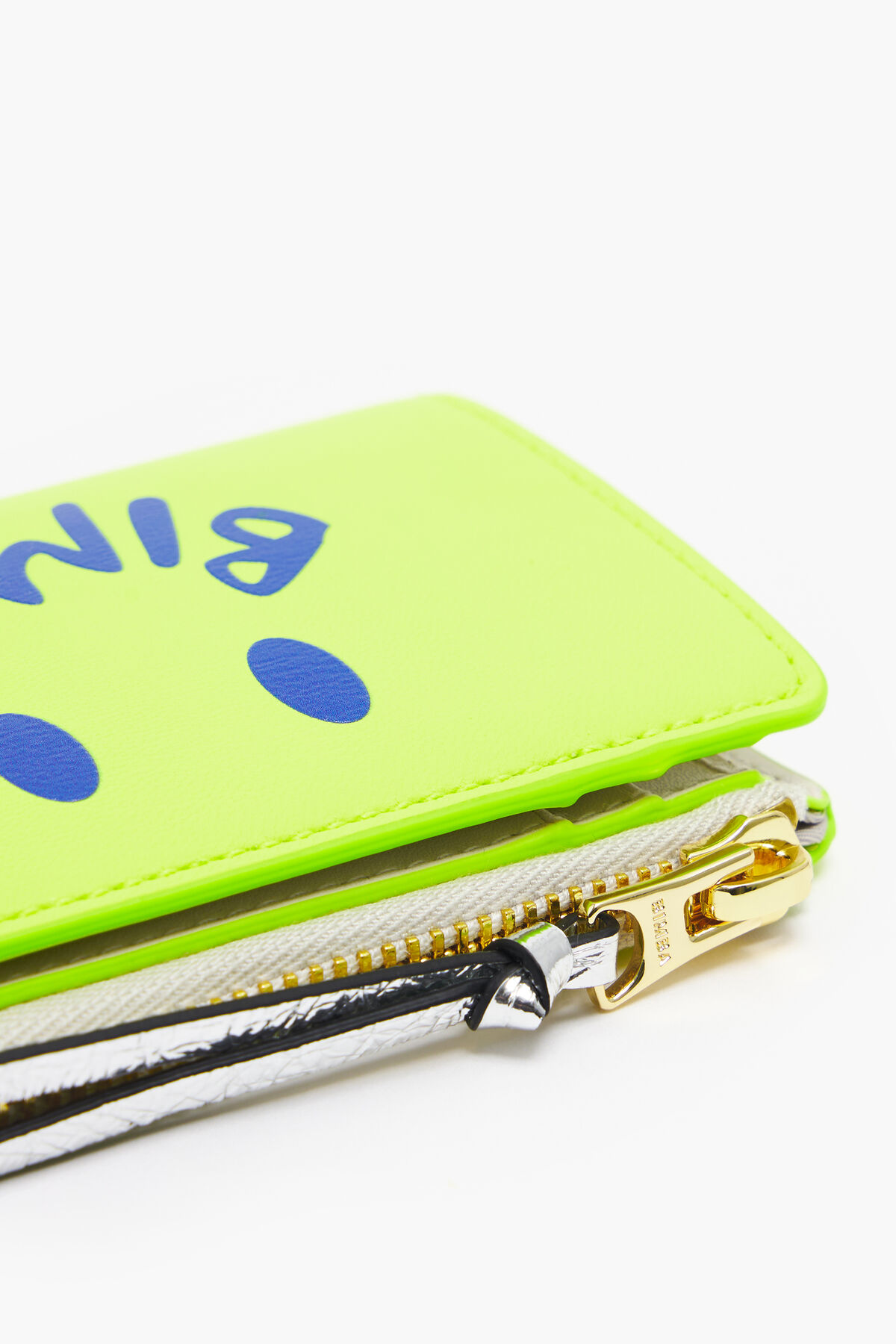 Cartera rectangular piel amarillo neón