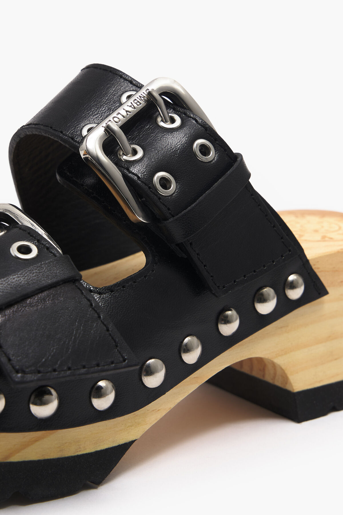 Sandalia tacón piel negra