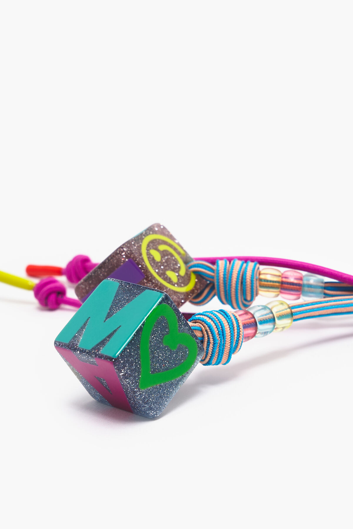 Llavero dados azul y rosa