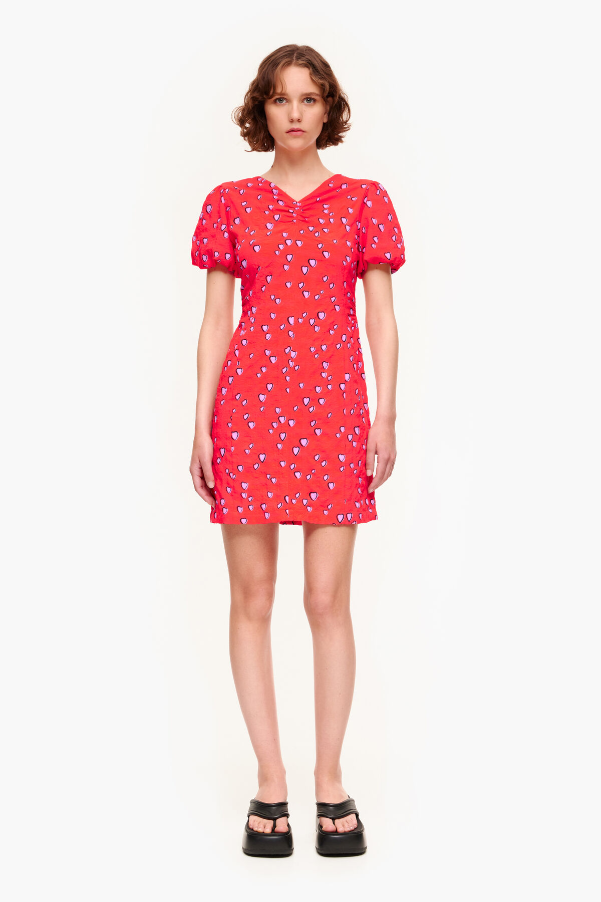 Vestido mini print Small Hearts rojo