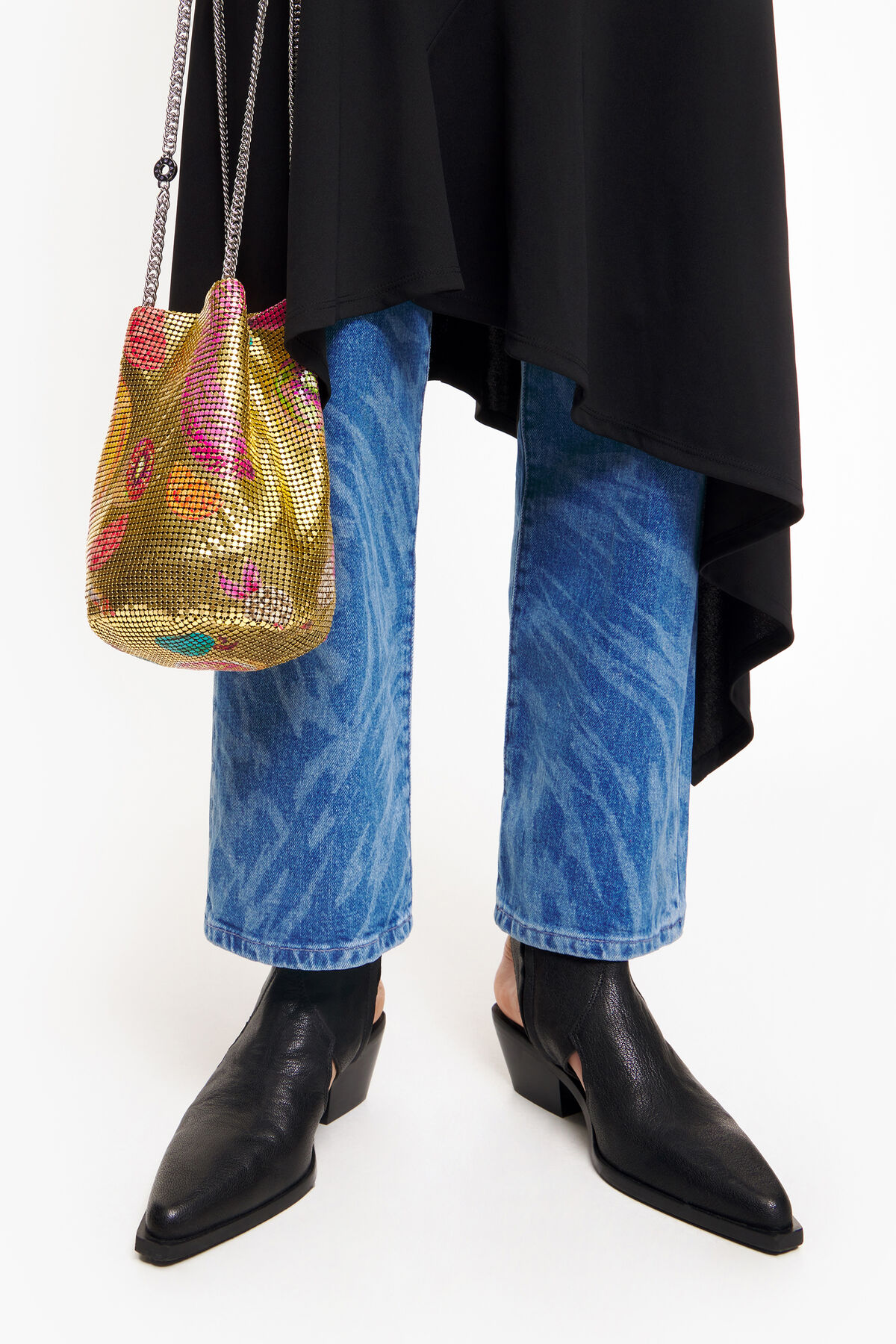 Bolso saca malla print Bananas Mix amarillo oro