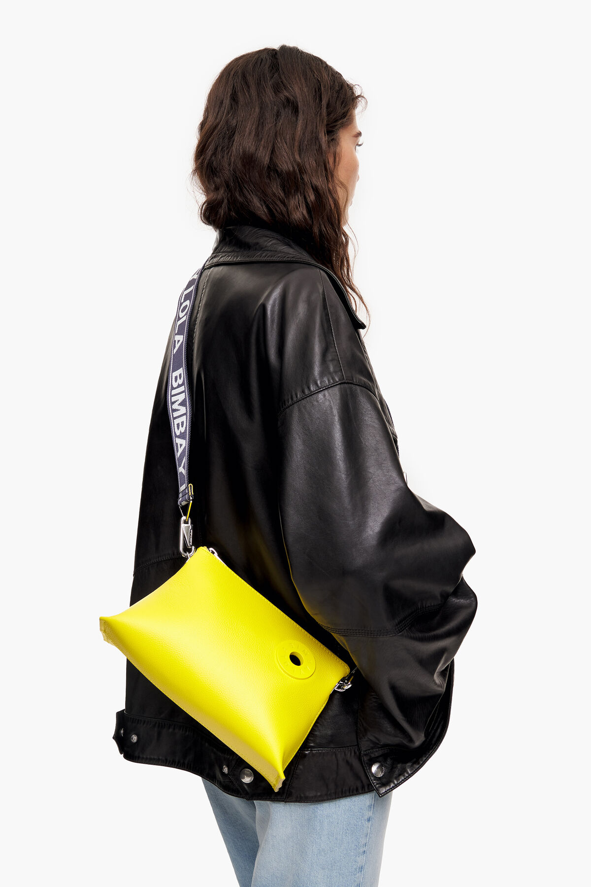 Bolso trapecio S piel amarillo