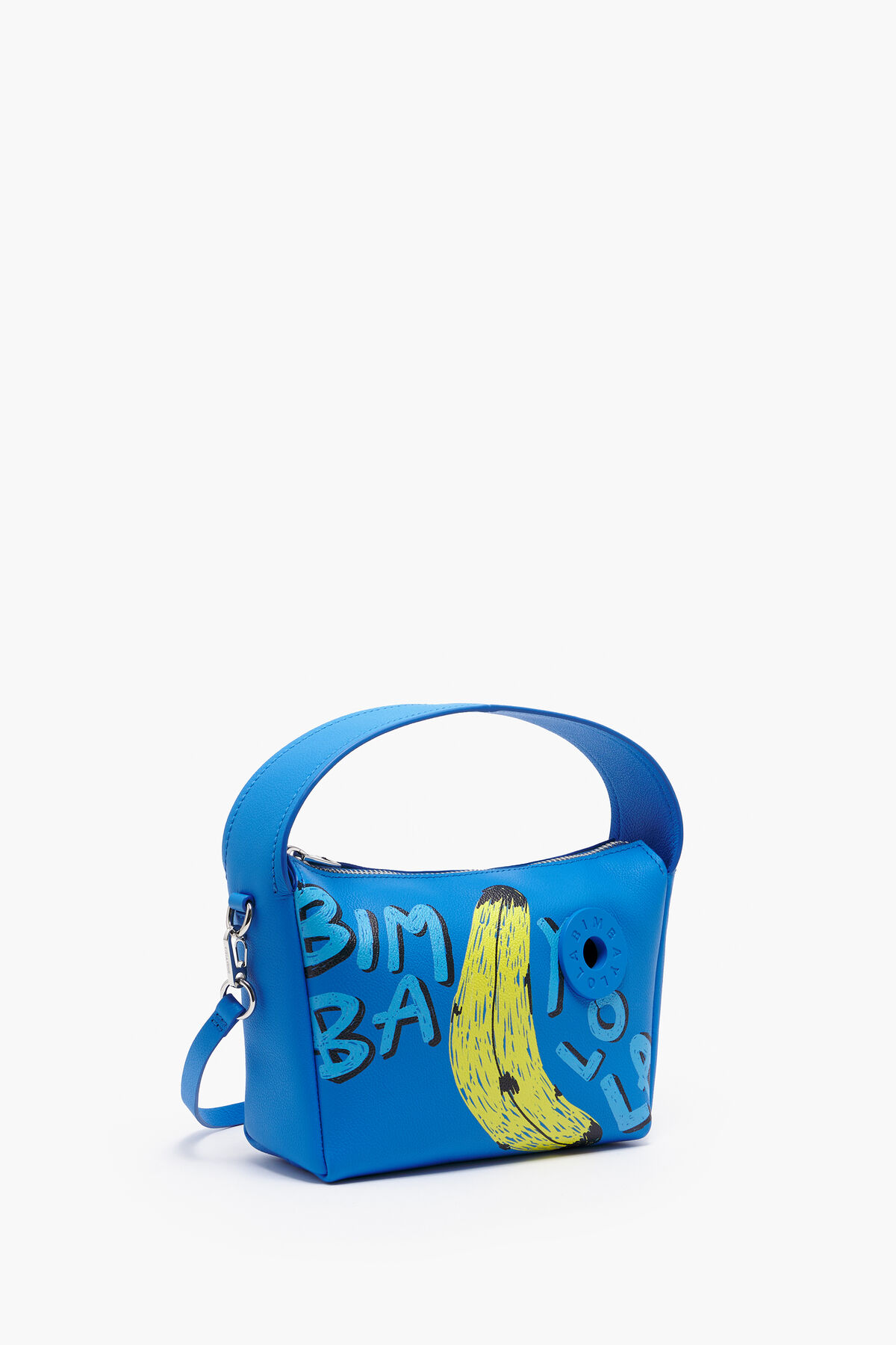 Bolso hobo M piel print BYL Banana azul