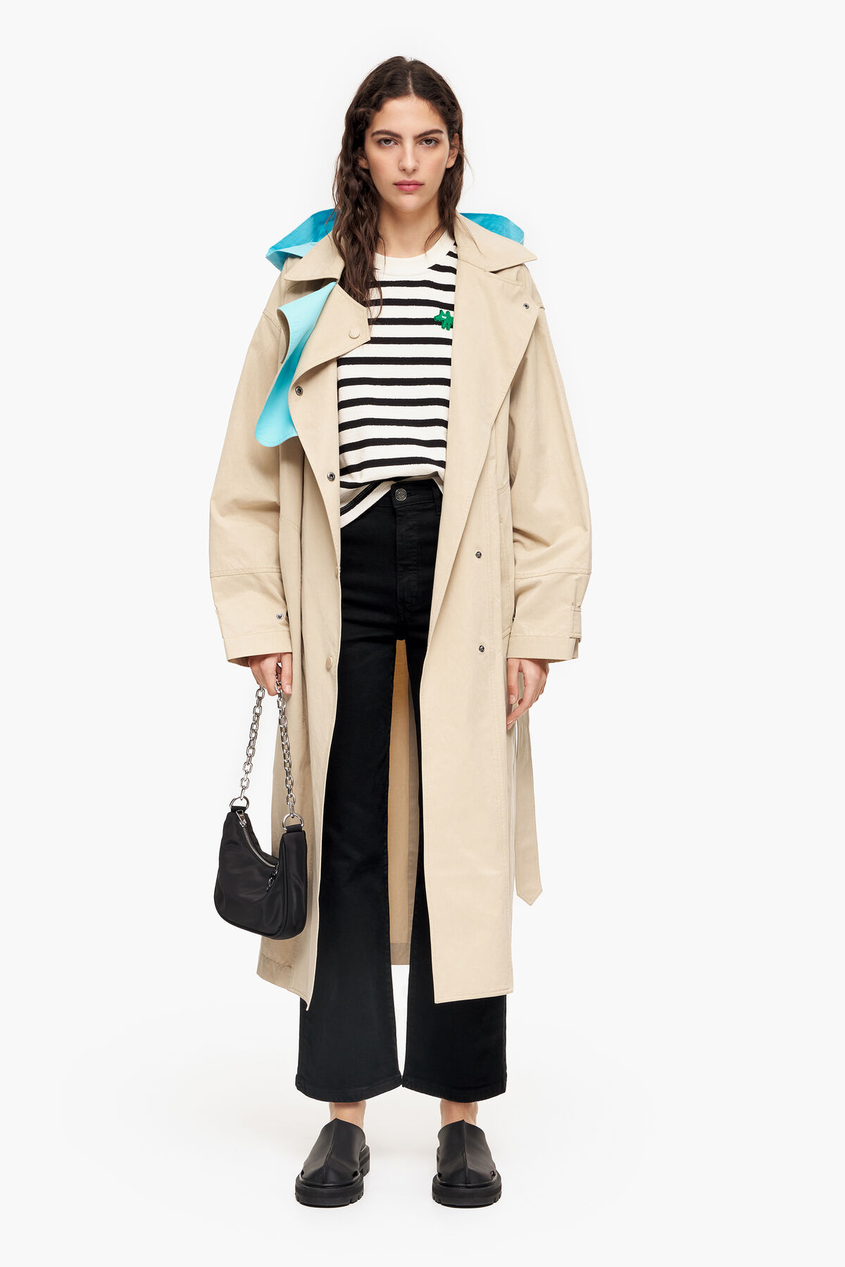 Sudadera logo Lola rayas blanca