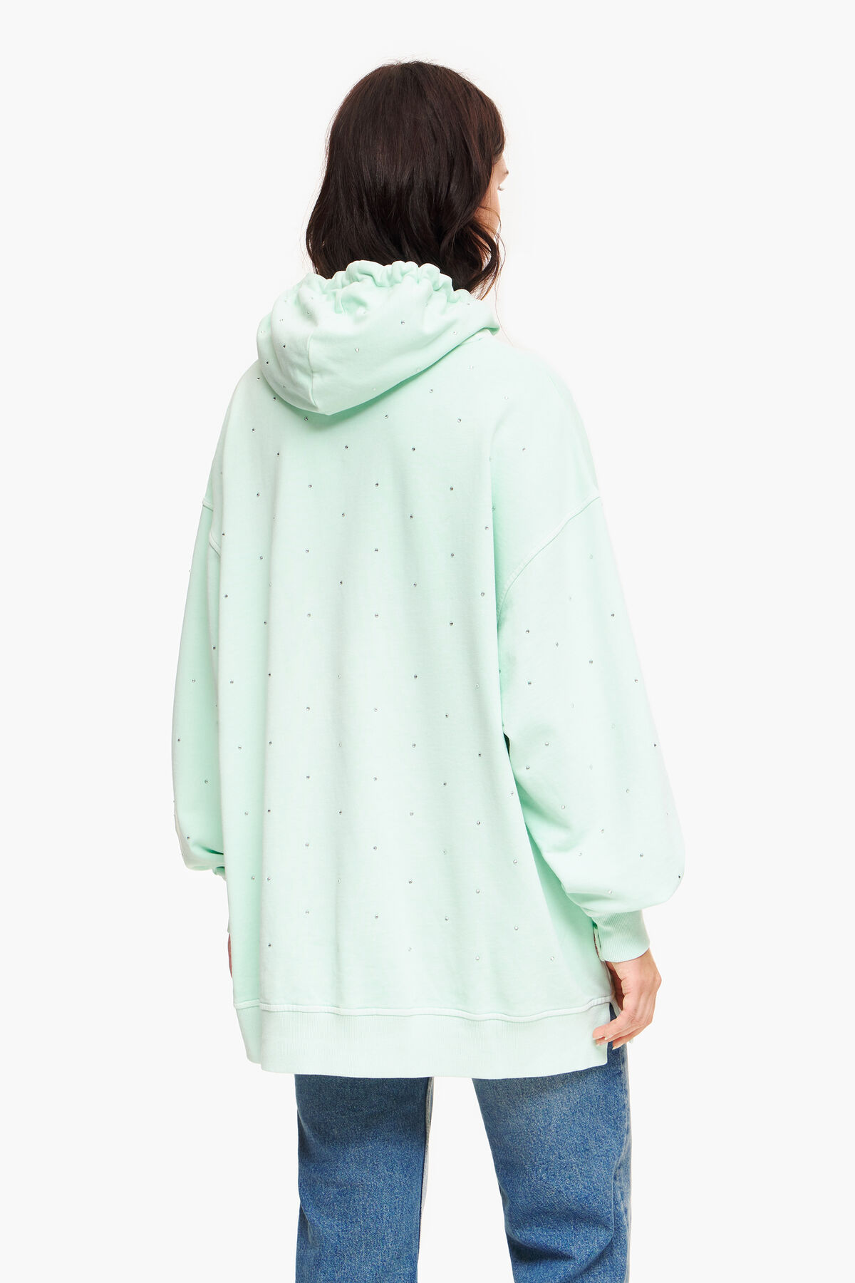 Sudadera brillos menta
