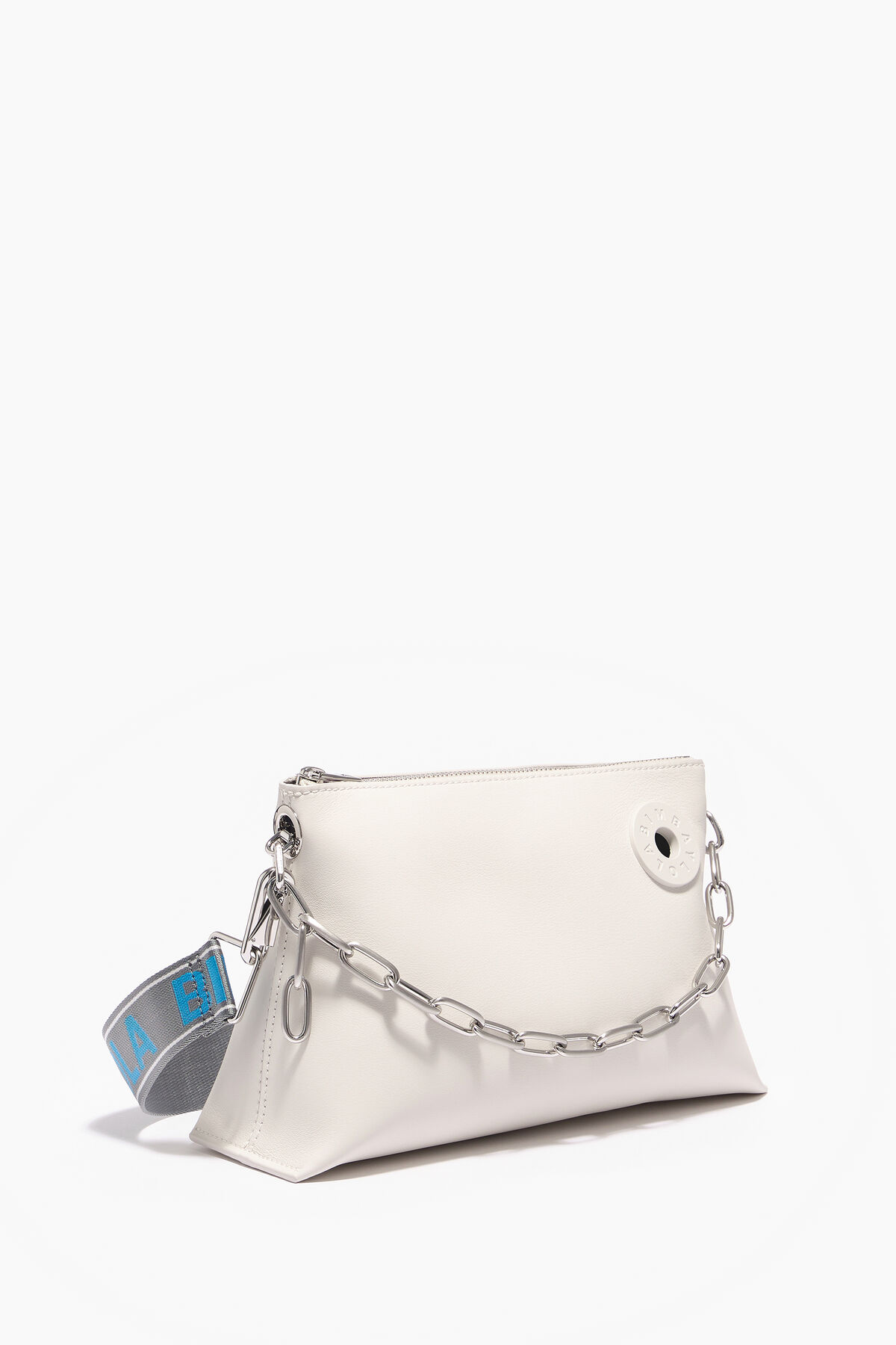 Bolso trapecio M piel blanco roto