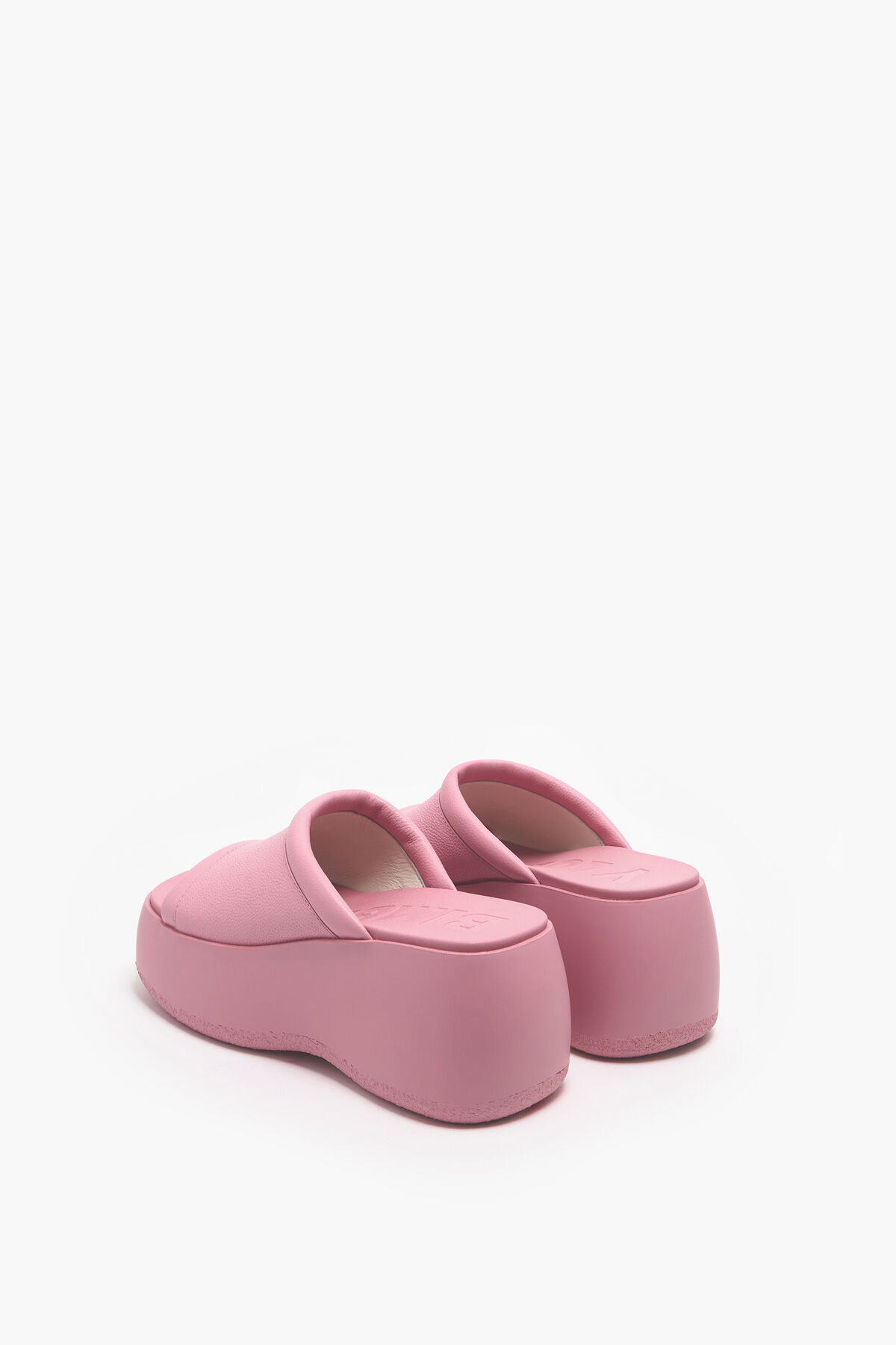 Sandalia plataforma piel rosa